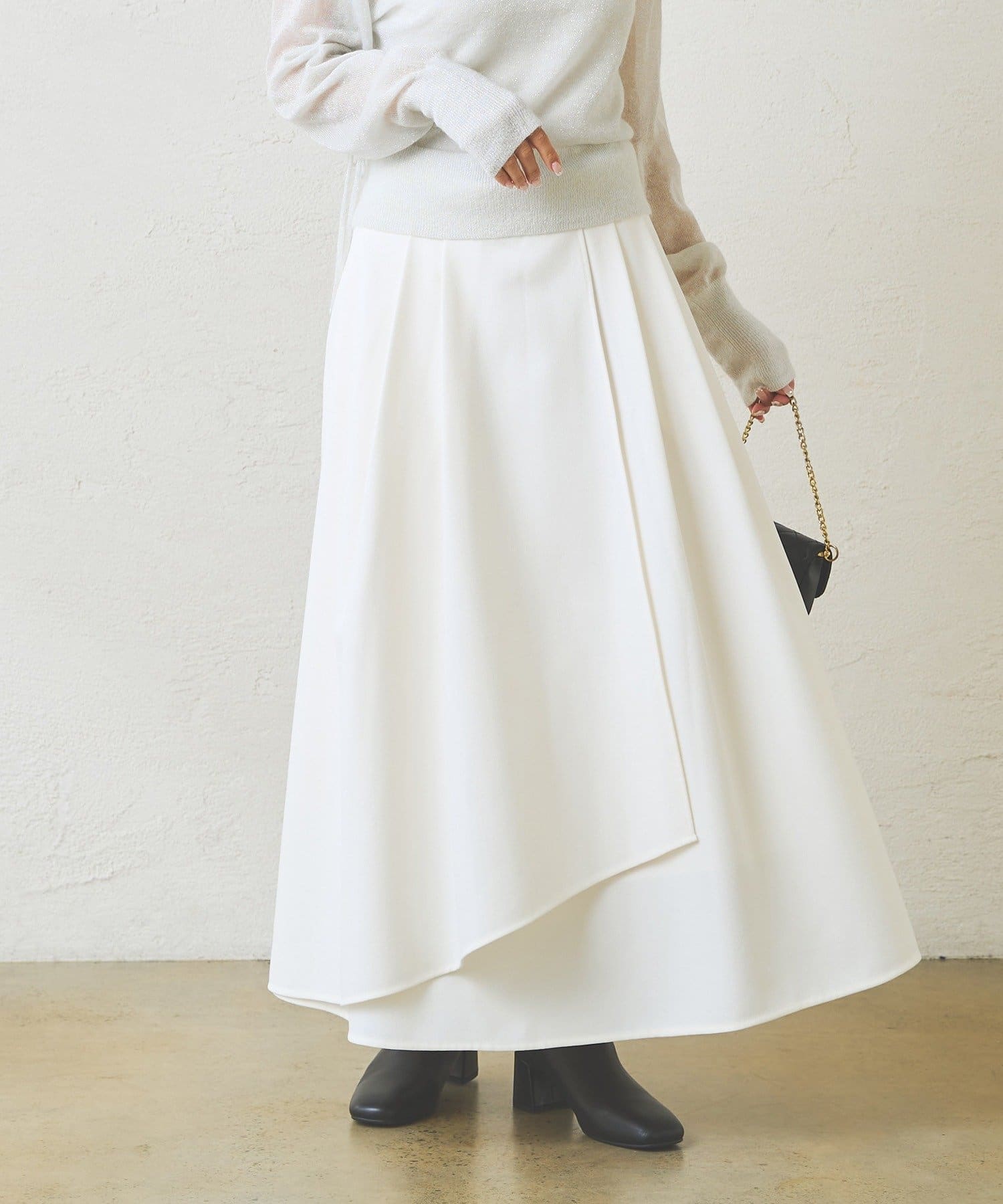 La boutique BonBon(ラブティックボンボン) アシメラップ風フレアスカート