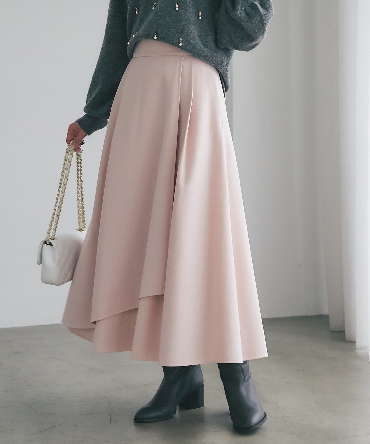 La boutique BonBon(ラブティックボンボン) アシメラップ風フレアスカート