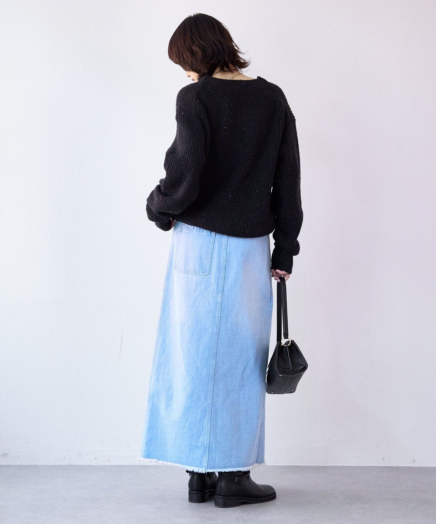 RIVE DROITE(リヴドロワ) 予約【キャッチーな素材感】ブークレーヤーンカーディガン