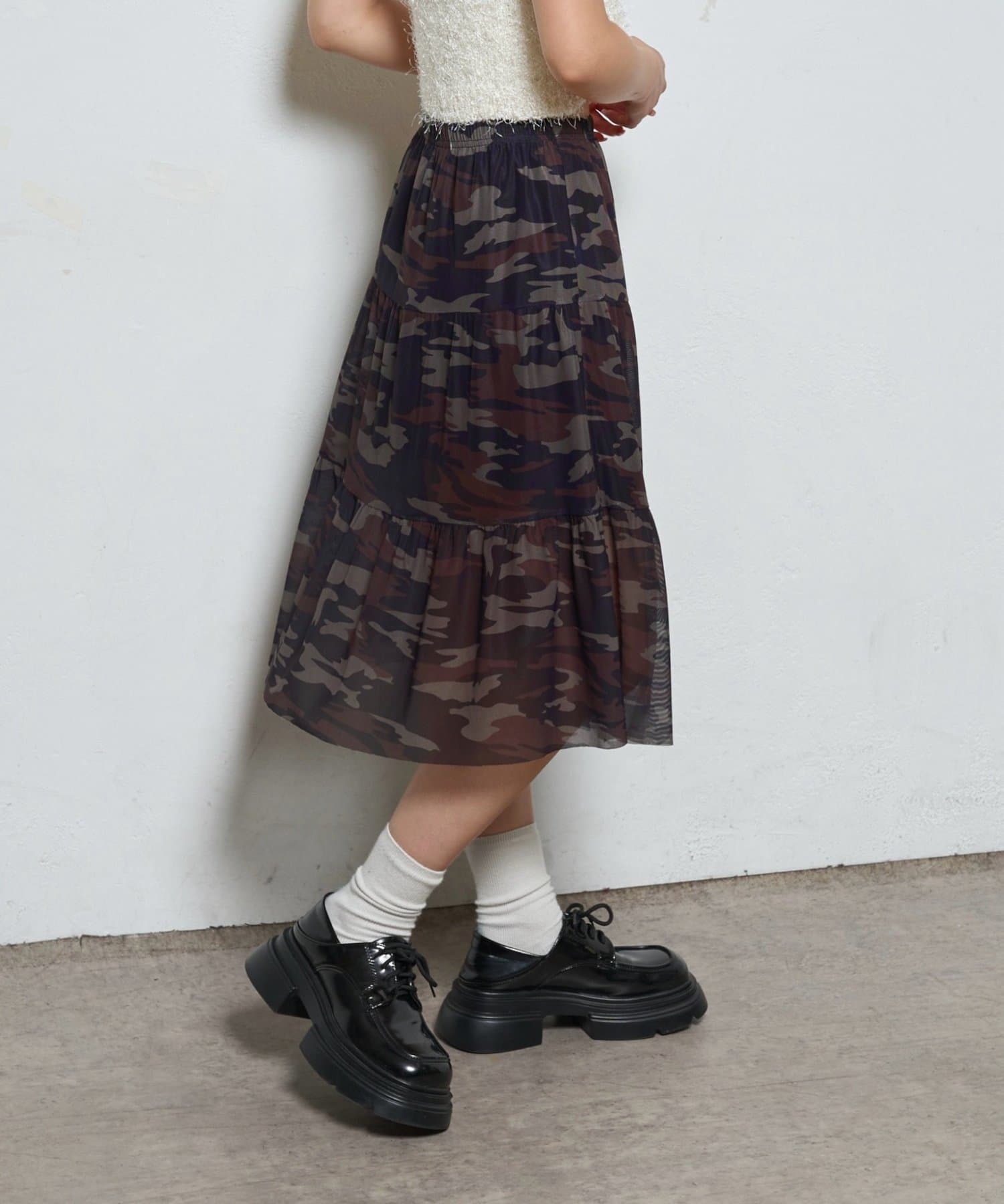 OUTLET(アウトレット) 【WHO'S WHO gallery】メッシュミドルスカート