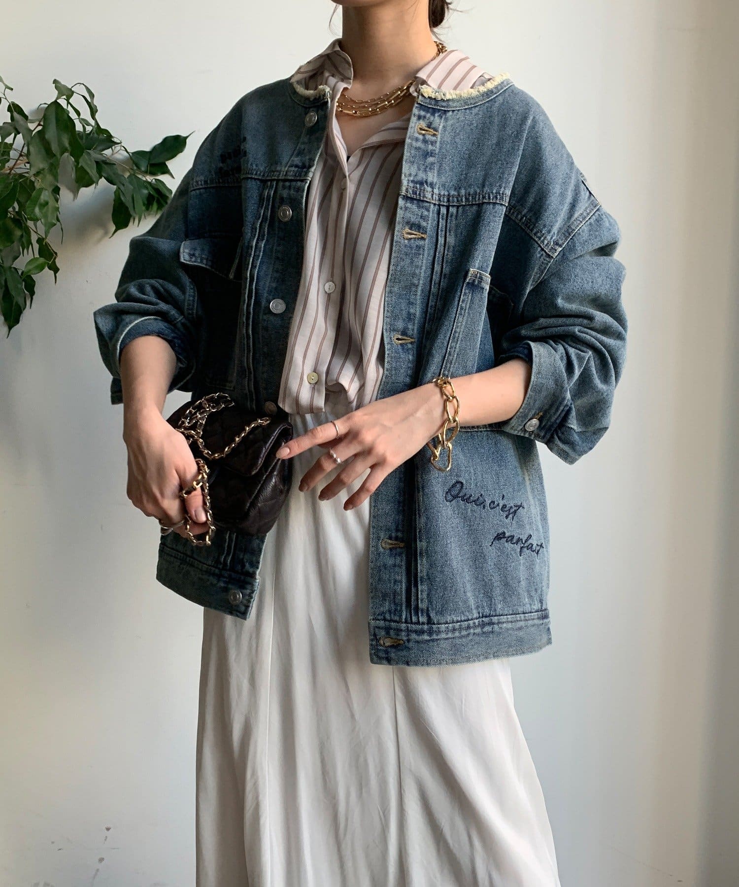 DouDou】デニム刺繍ジャケット | OUTLET(アウトレット)レディース