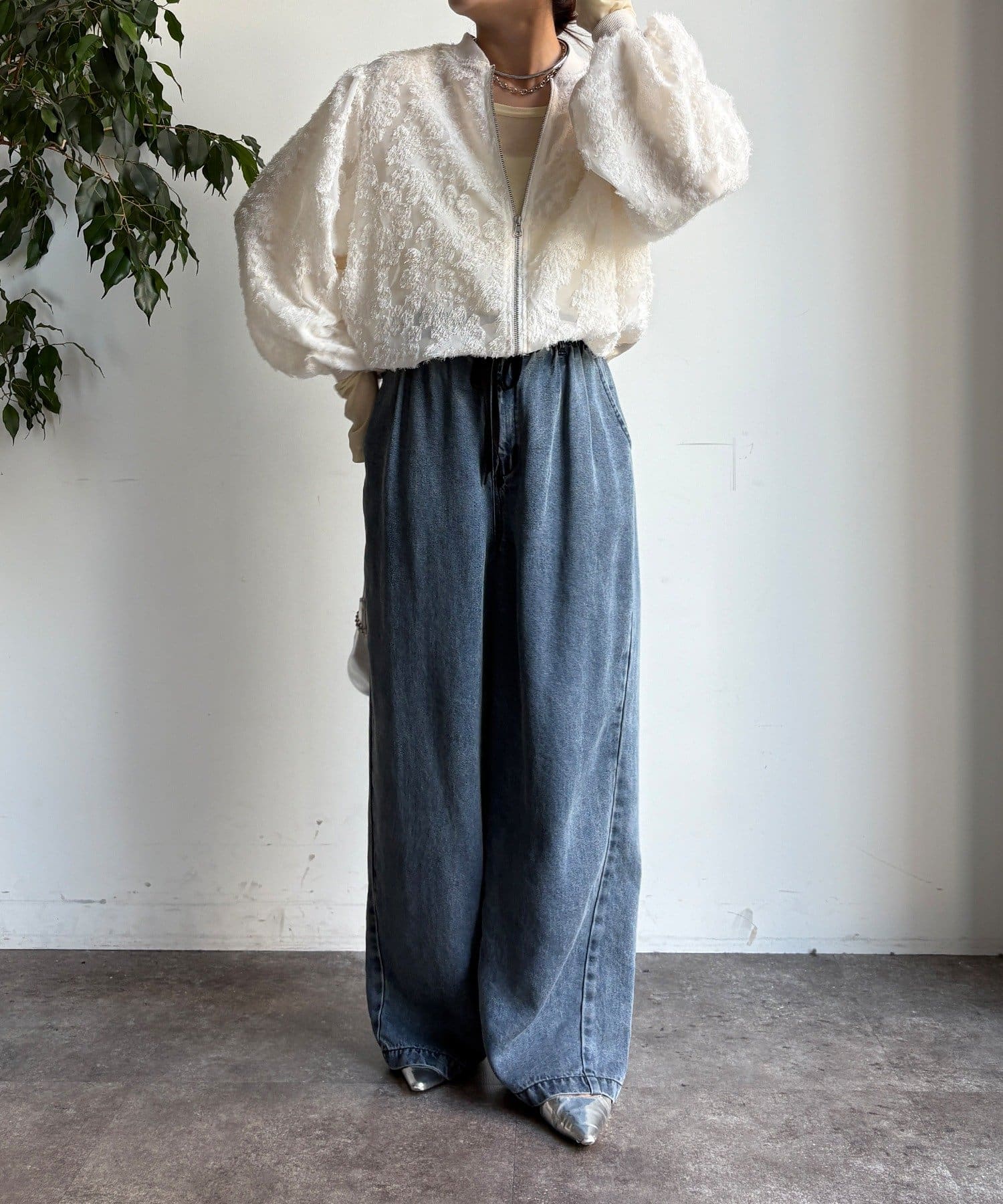 DouDou】フリンジシアーサイドラインブルゾン | OUTLET(アウトレット