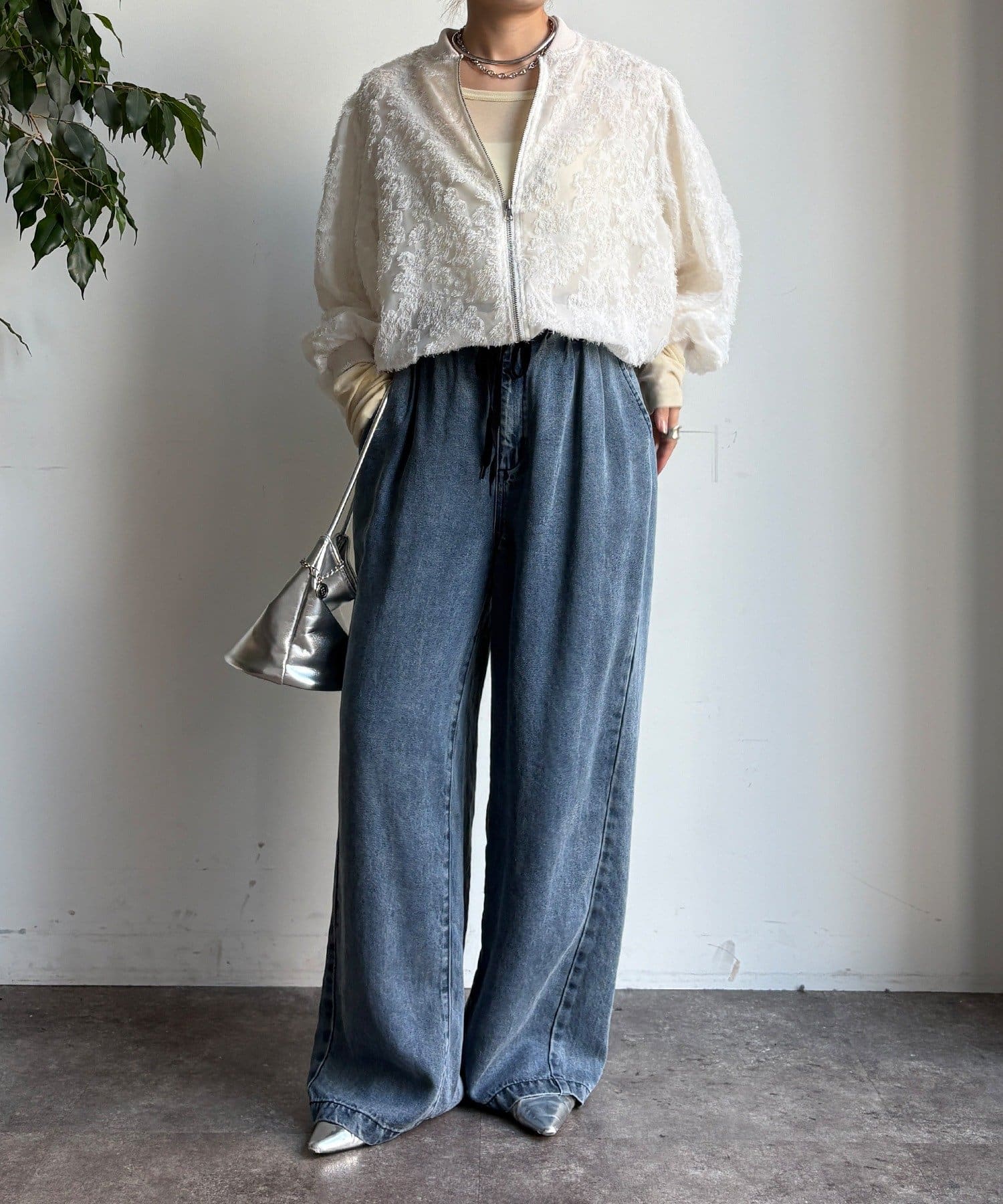 DouDou】フリンジシアーサイドラインブルゾン | OUTLET(アウトレット