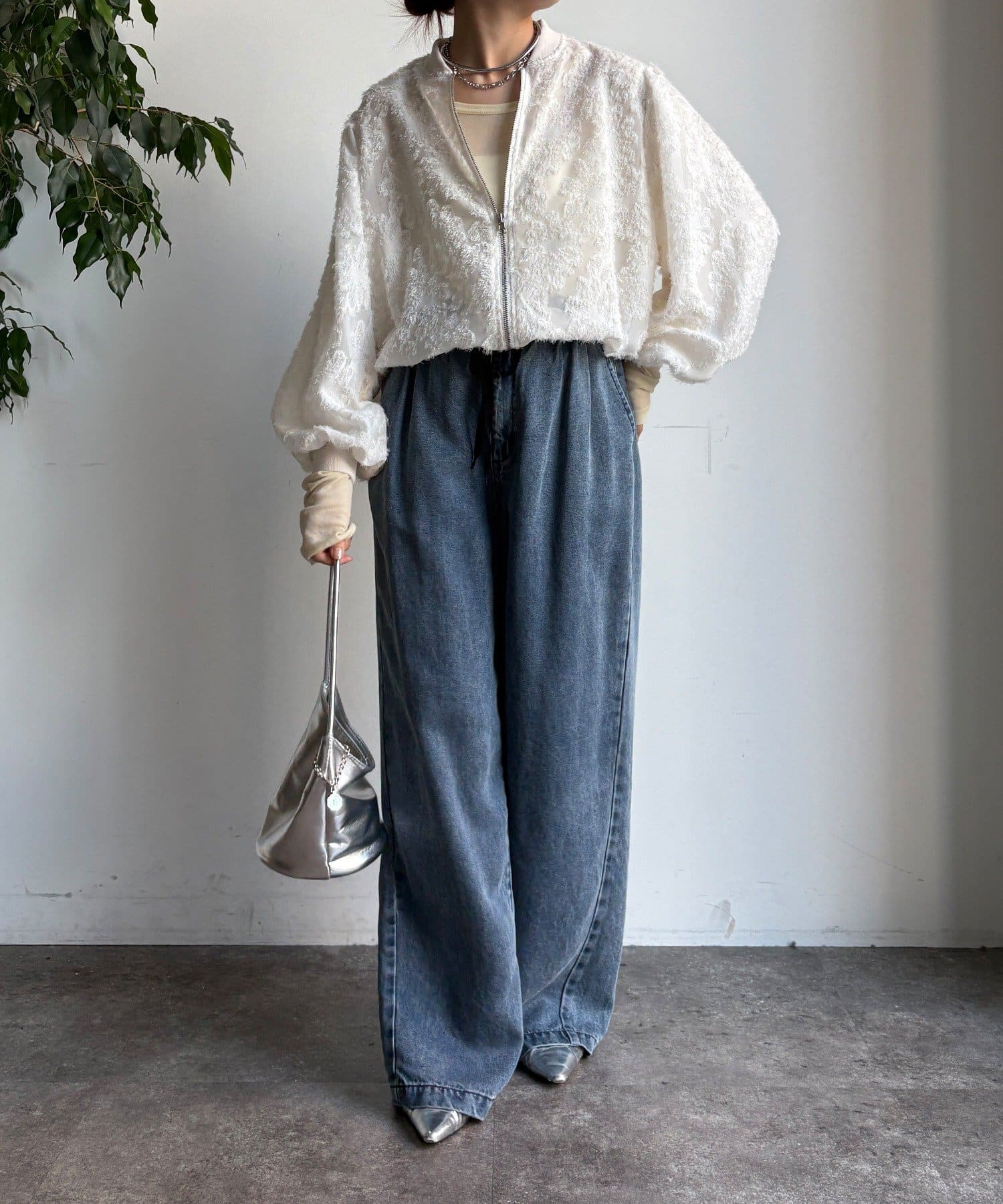 DouDou】フリンジシアーサイドラインブルゾン | OUTLET(アウトレット