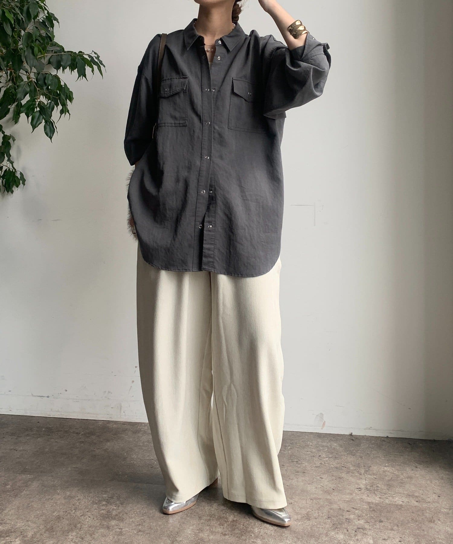 DouDou】バイオ加工リングドットシャツ | OUTLET(アウトレット