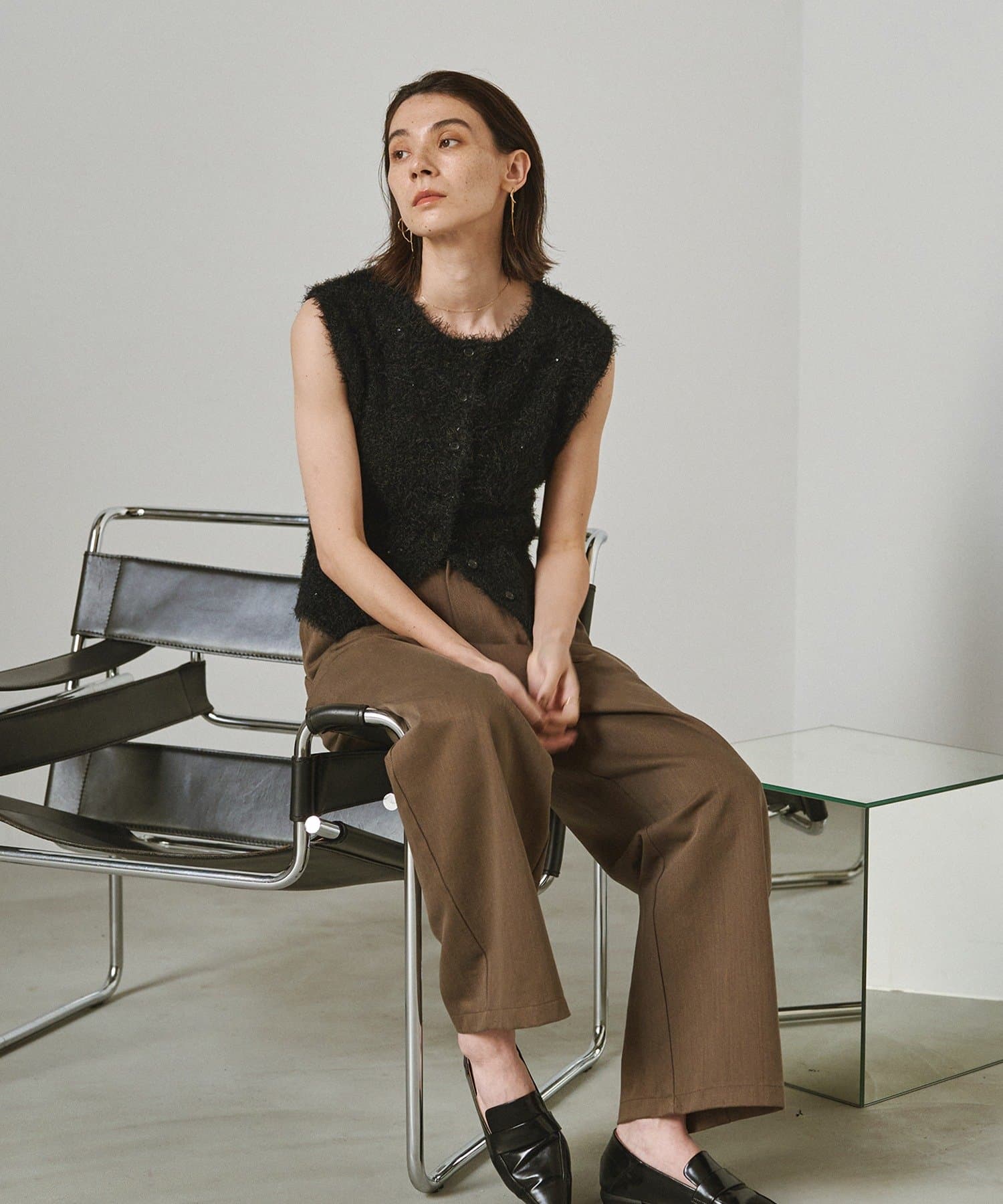 CAPRICIEUX LE'MAGE】スパンコールフェザーベスト | OUTLET