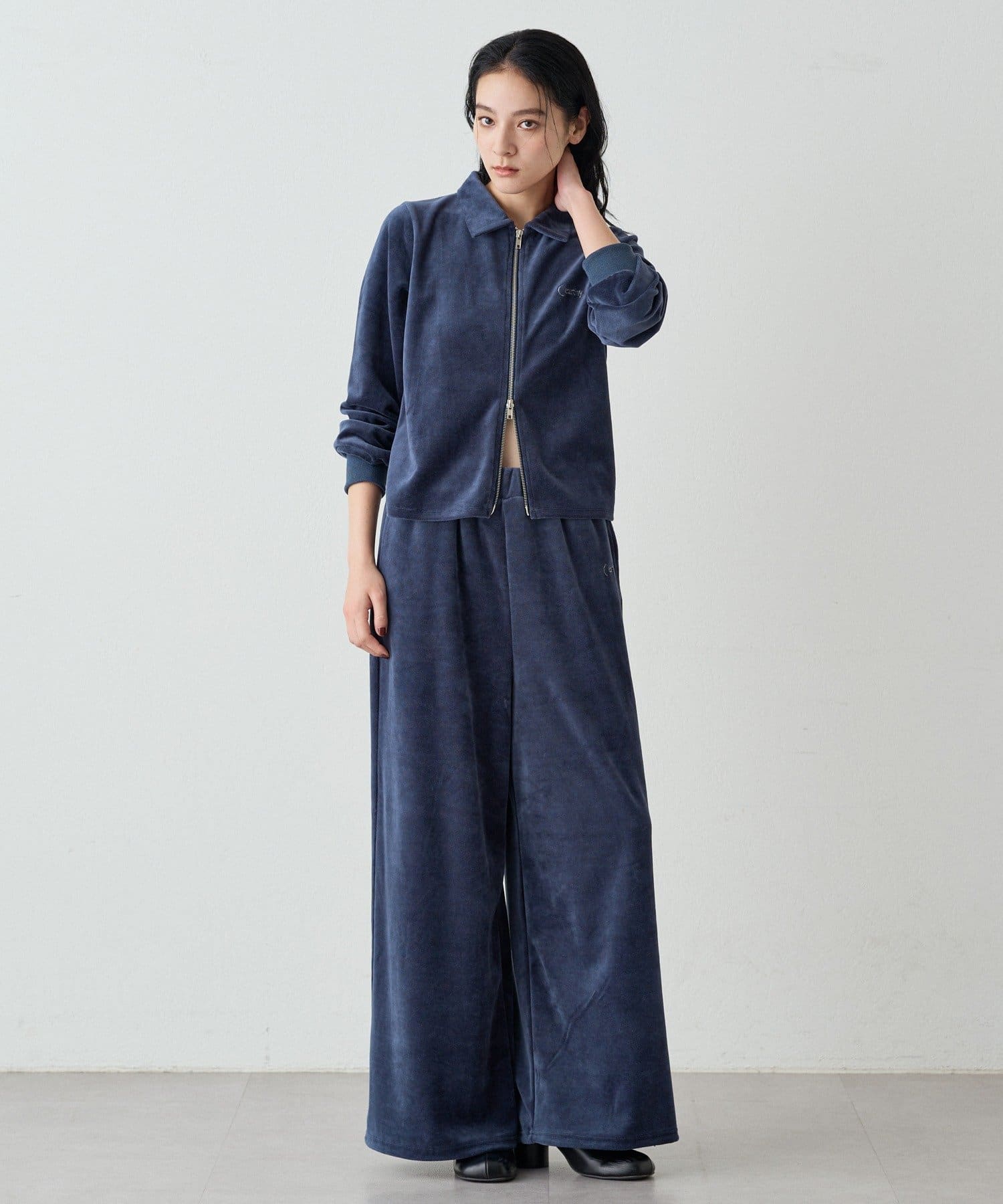 earthy_】コットンベロアイージーワイドパンツ | OUTLET(アウトレット