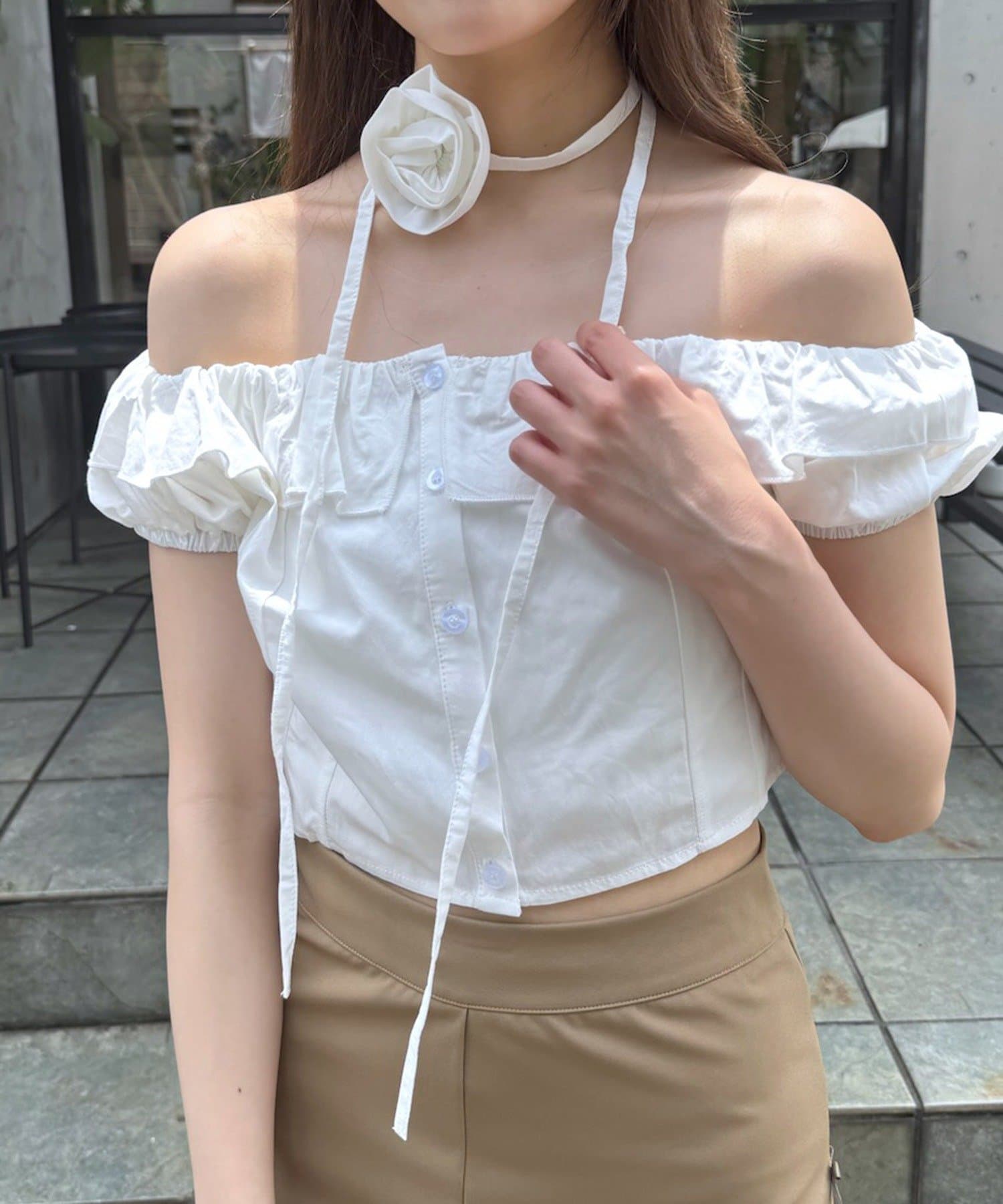 mystic】[mline]ローズチョーカーブラウス | OUTLET(アウトレット