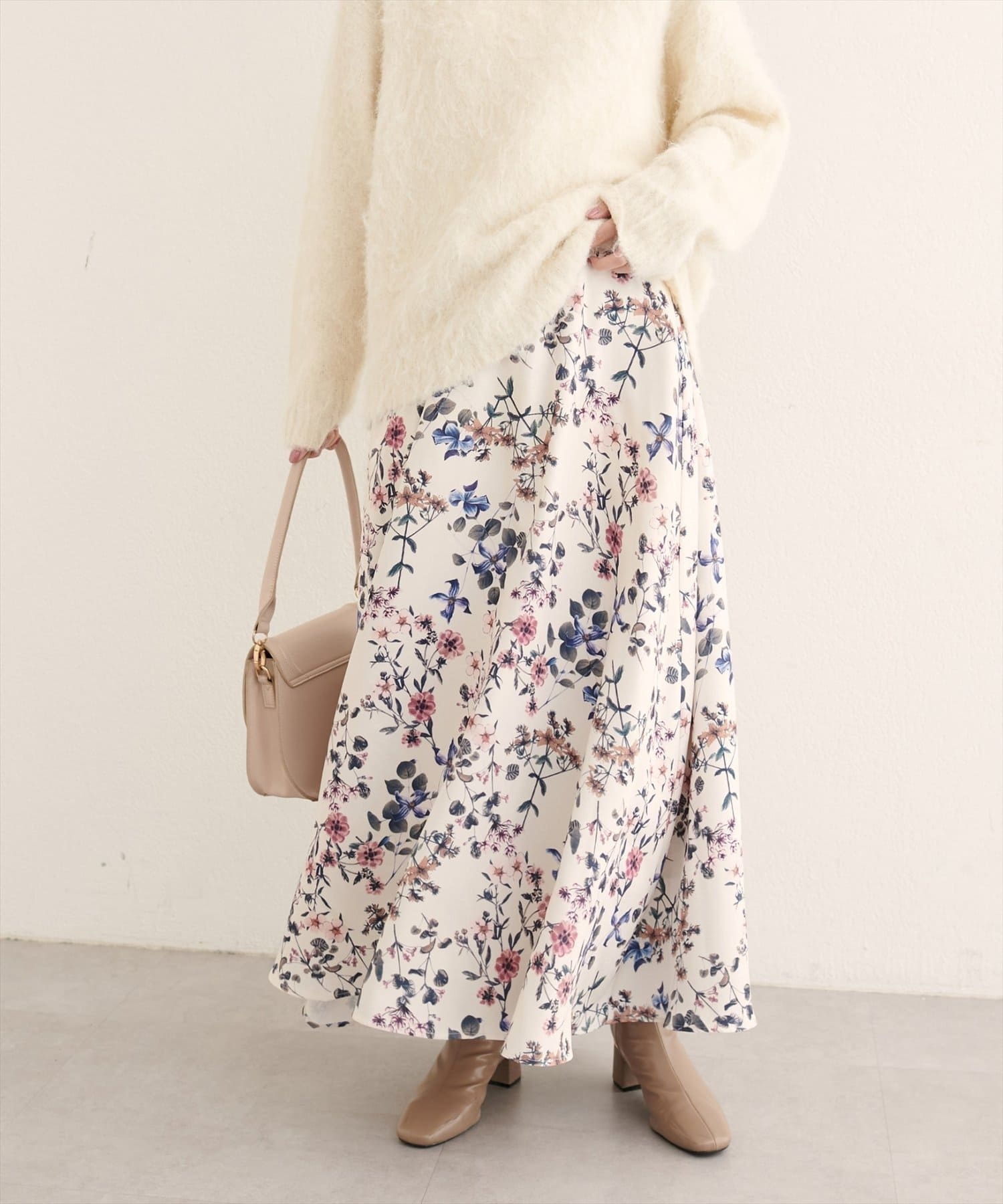 NICE CLAUP / OLIVE des OLIVE OUTLET(ナイスクラップ  / オリーブ デ オリーブ アウトレット) 【natural couture】フロリエンタルフレアスカート