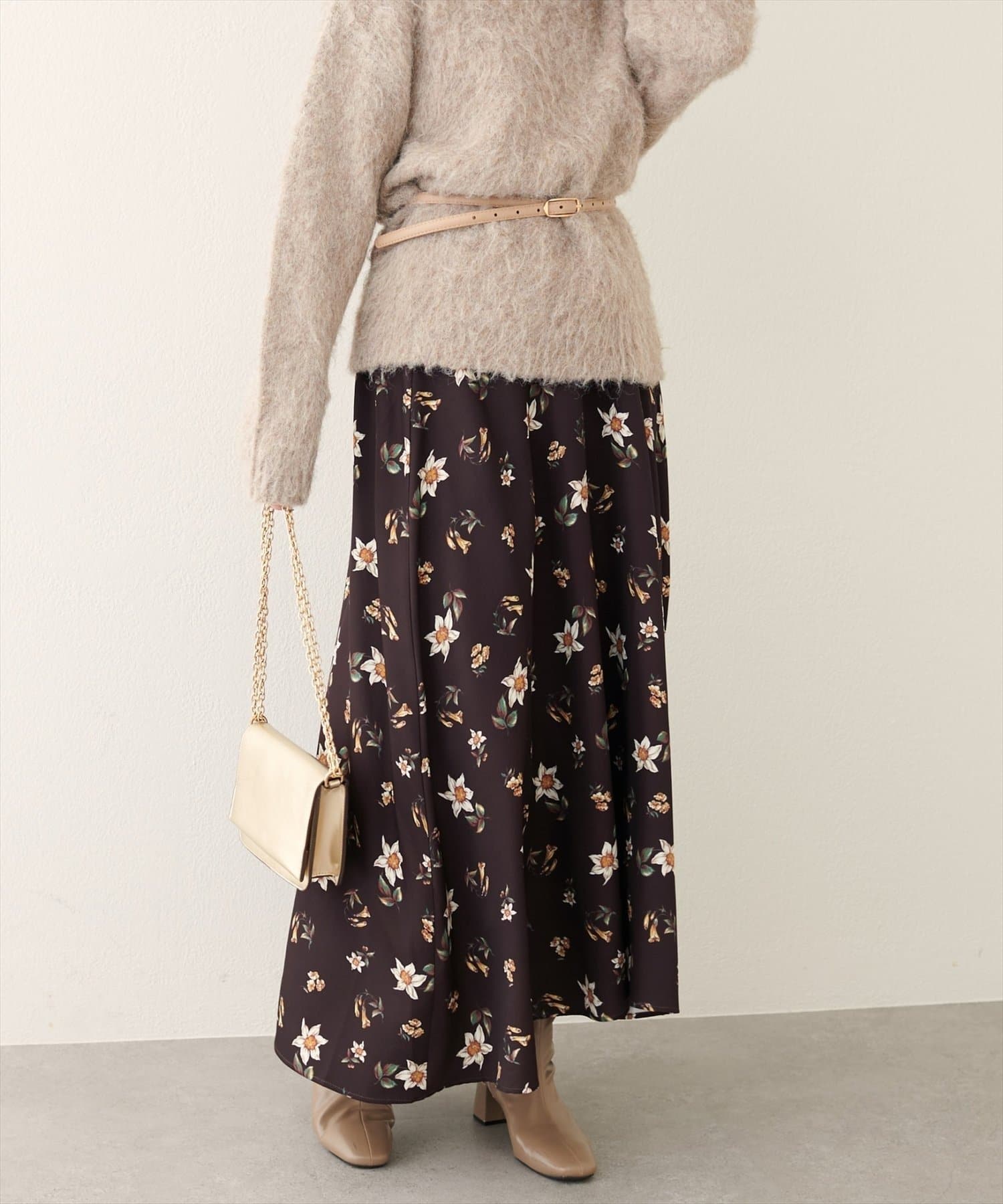 NICE CLAUP / OLIVE des OLIVE OUTLET(ナイスクラップ  / オリーブ デ オリーブ アウトレット) 【natural couture】フロリエンタルフレアスカート