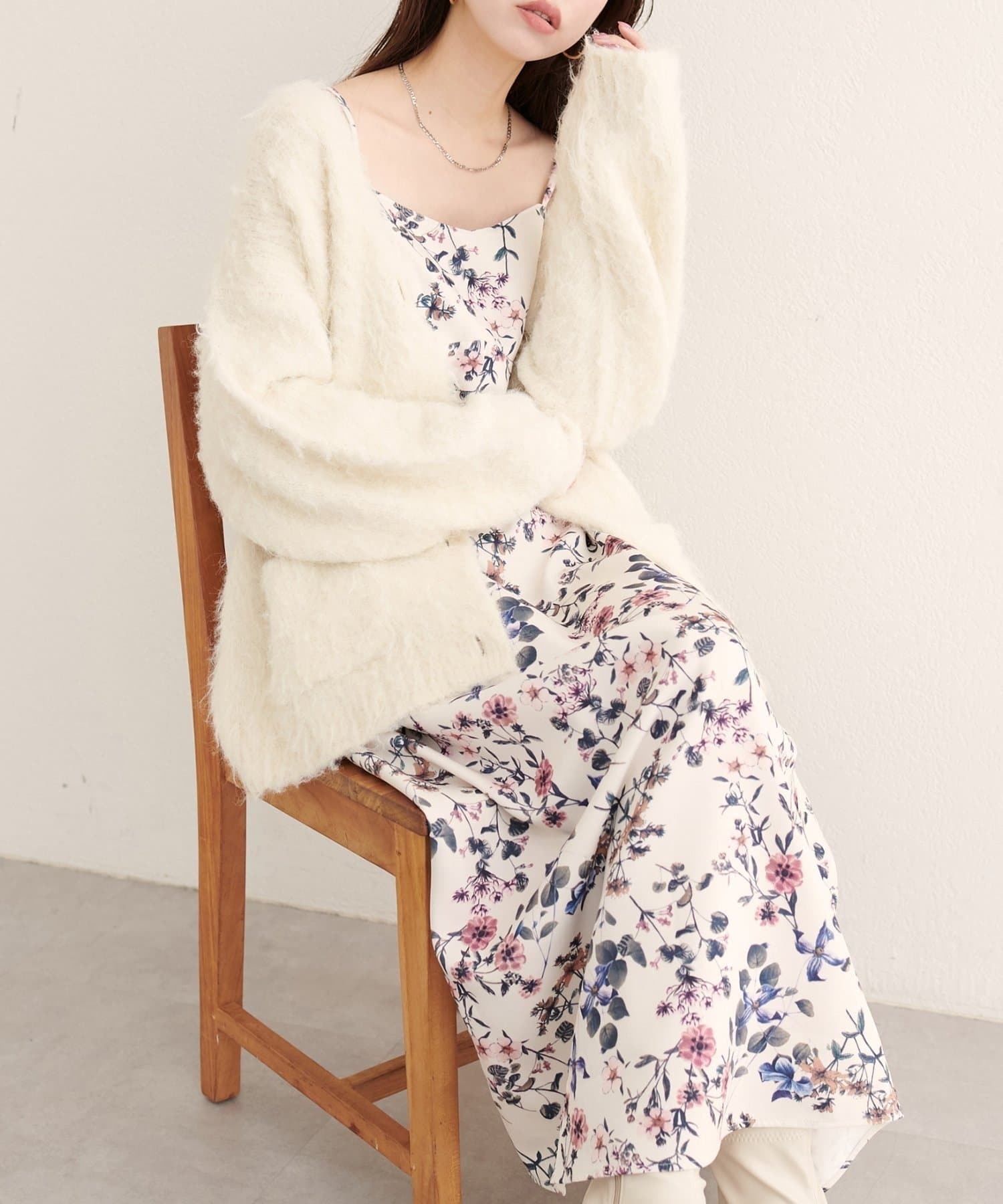 NICE CLAUP / OLIVE des OLIVE OUTLET(ナイスクラップ  / オリーブ デ オリーブ アウトレット) 【natural couture】フロリエンタルキャミワンピース
