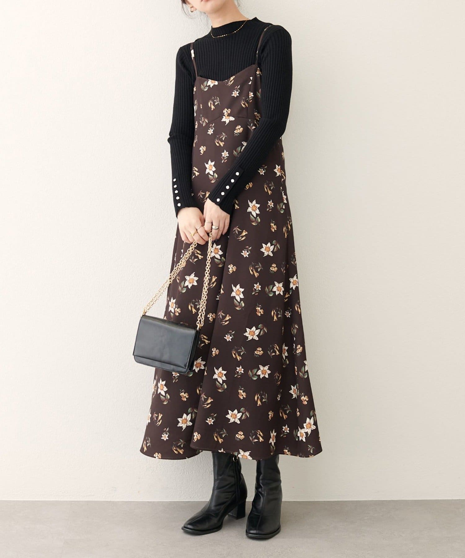 NICE CLAUP / OLIVE des OLIVE OUTLET(ナイスクラップ  / オリーブ デ オリーブ アウトレット) 【natural couture】フロリエンタルキャミワンピース