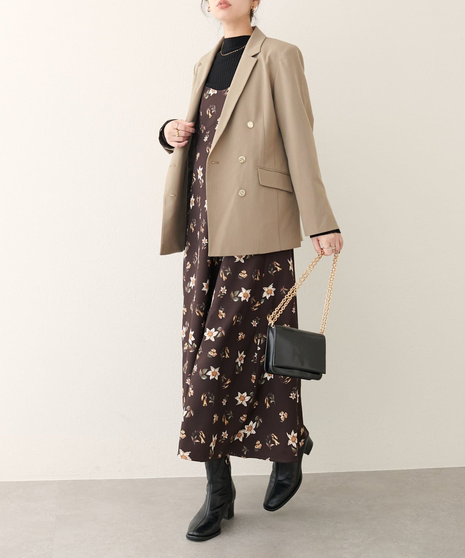 NICE CLAUP / OLIVE des OLIVE OUTLET(ナイスクラップ  / オリーブ デ オリーブ アウトレット) 【natural couture】フロリエンタルキャミワンピース