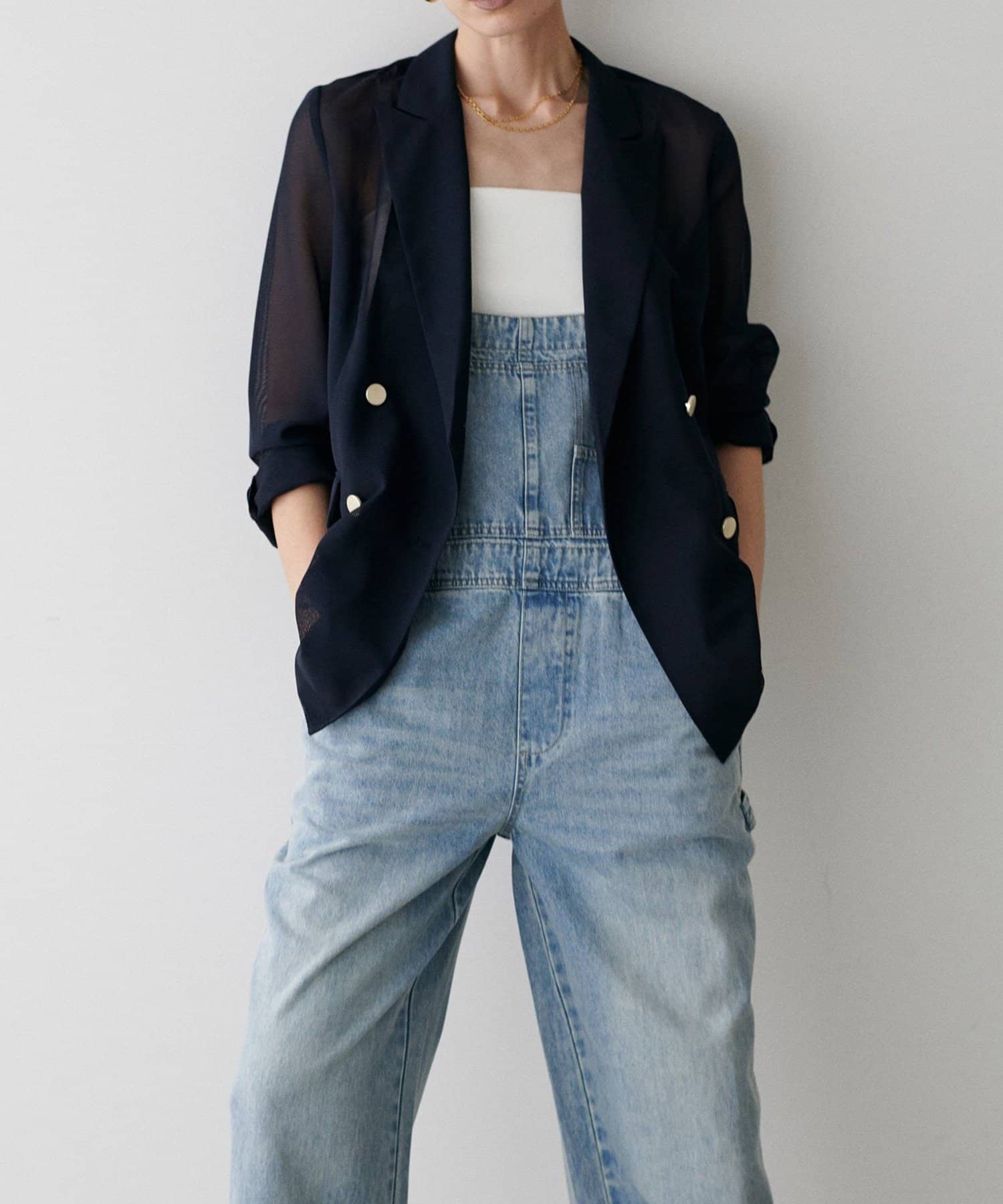 NICE CLAUP / OLIVE des OLIVE OUTLET(ナイスクラップ  / オリーブ デ オリーブ アウトレット) 【 LARUTA】メタル釦メッシュジャケット
