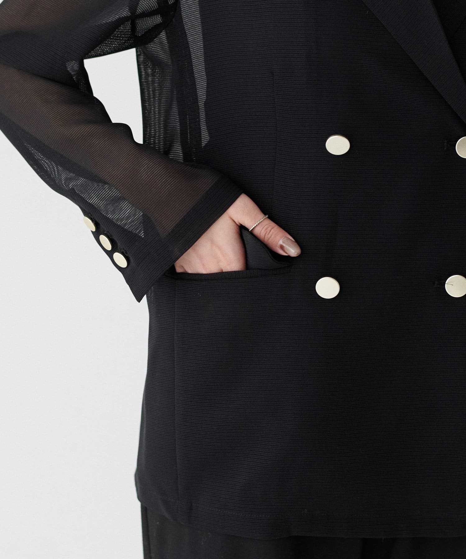 NICE CLAUP / OLIVE des OLIVE OUTLET(ナイスクラップ  / オリーブ デ オリーブ アウトレット) 【 LARUTA】メタル釦メッシュジャケット