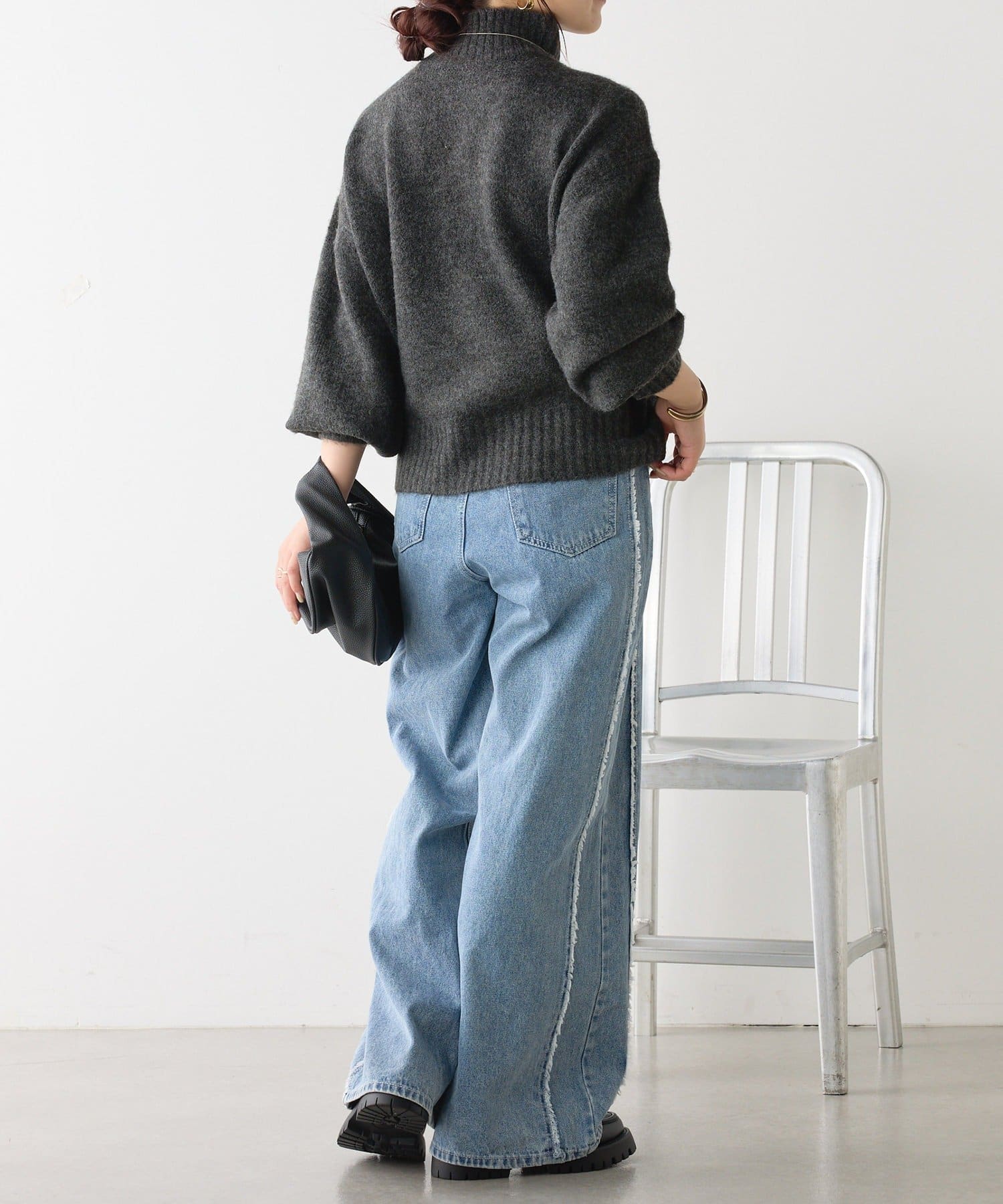 NICE CLAUP / OLIVE des OLIVE OUTLET(ナイスクラップ  / オリーブ デ オリーブ アウトレット) ヤクタッチハイネックニット