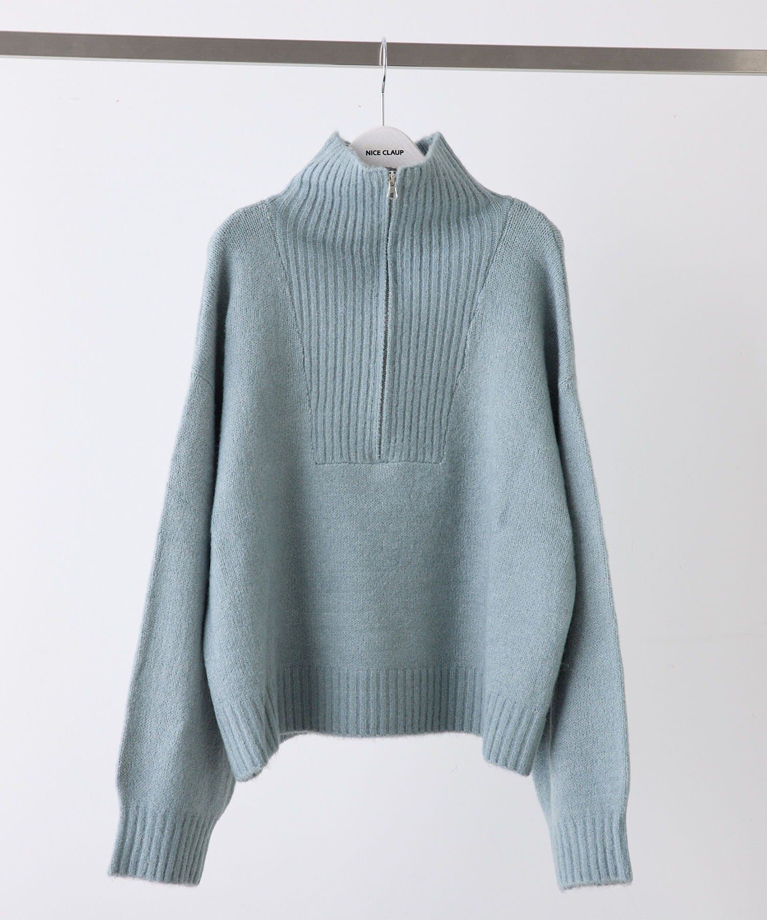 NICE CLAUP / OLIVE des OLIVE OUTLET(ナイスクラップ  / オリーブ デ オリーブ アウトレット) ヤクタッチハーフＺＩＰニット