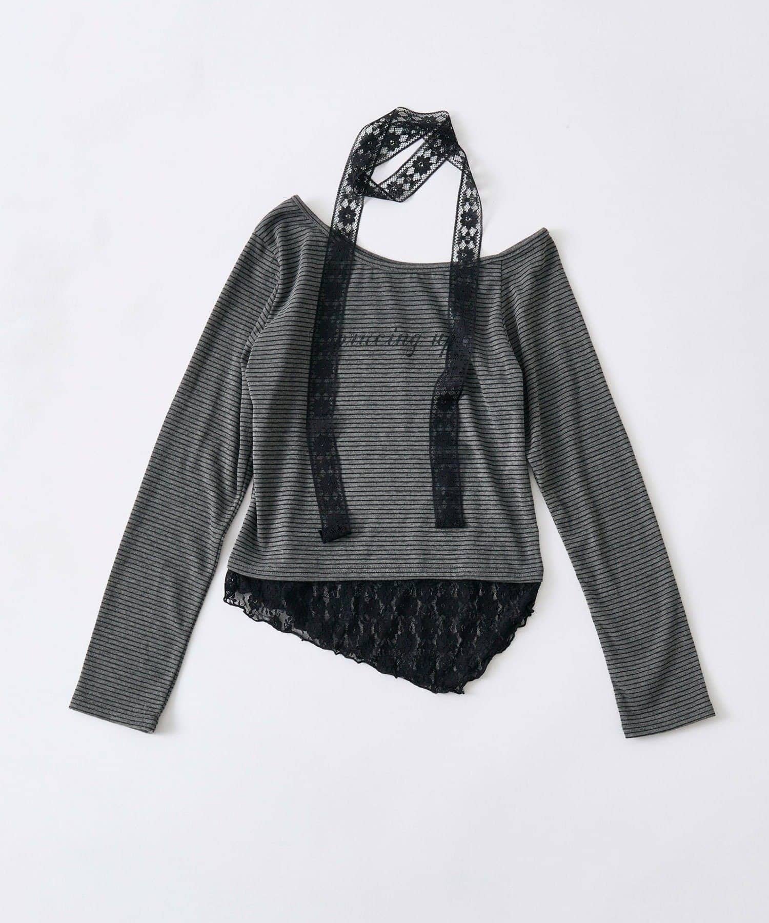 NICE CLAUP / OLIVE des OLIVE OUTLET(ナイスクラップ  / オリーブ デ オリーブ アウトレット) 【olive des olive】タイ付ワンショルトップス