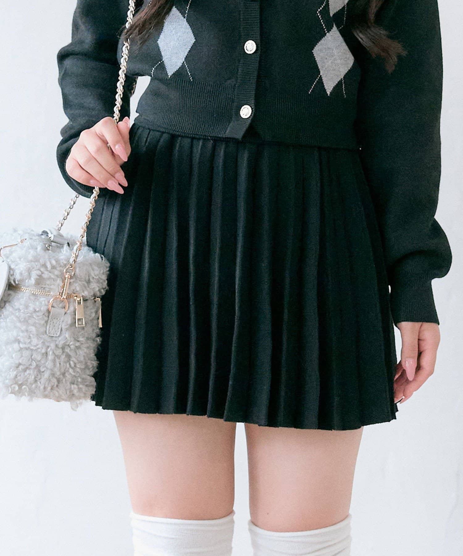 OLIVE des OLIVE(オリーブ デ オリーブ) ニットプリーツスカート