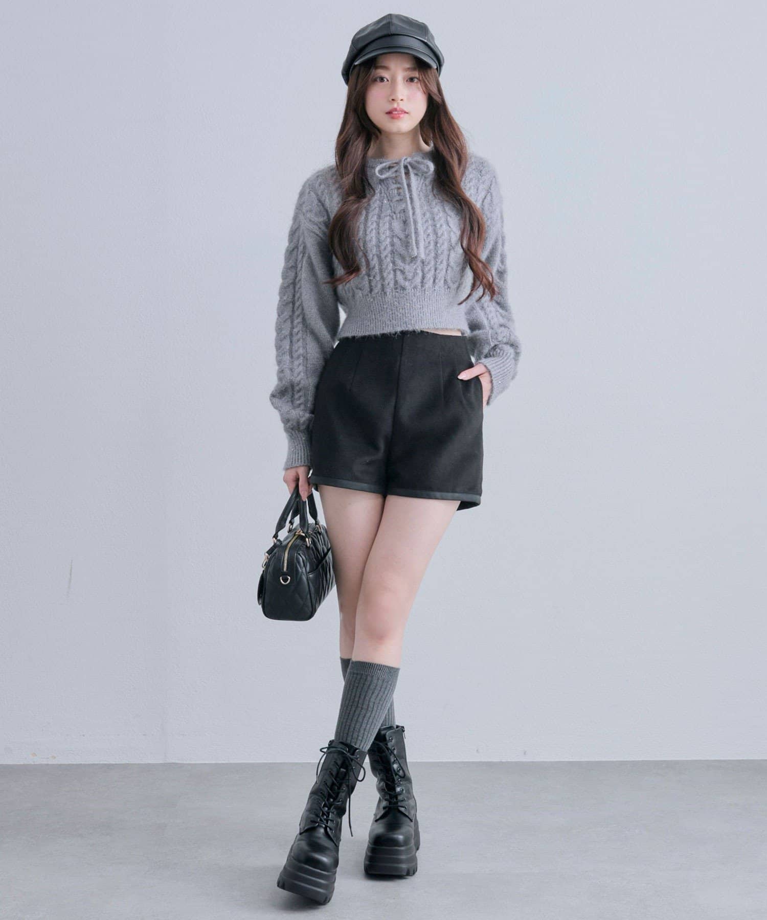 OLIVE des OLIVE(オリーブ デ オリーブ) キラキラケーブルニット