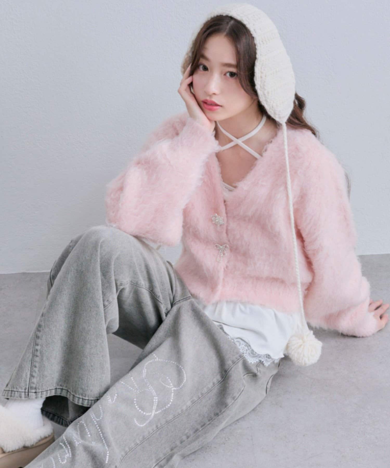 OLIVE des OLIVE(オリーブ デ オリーブ) snow short cardigan