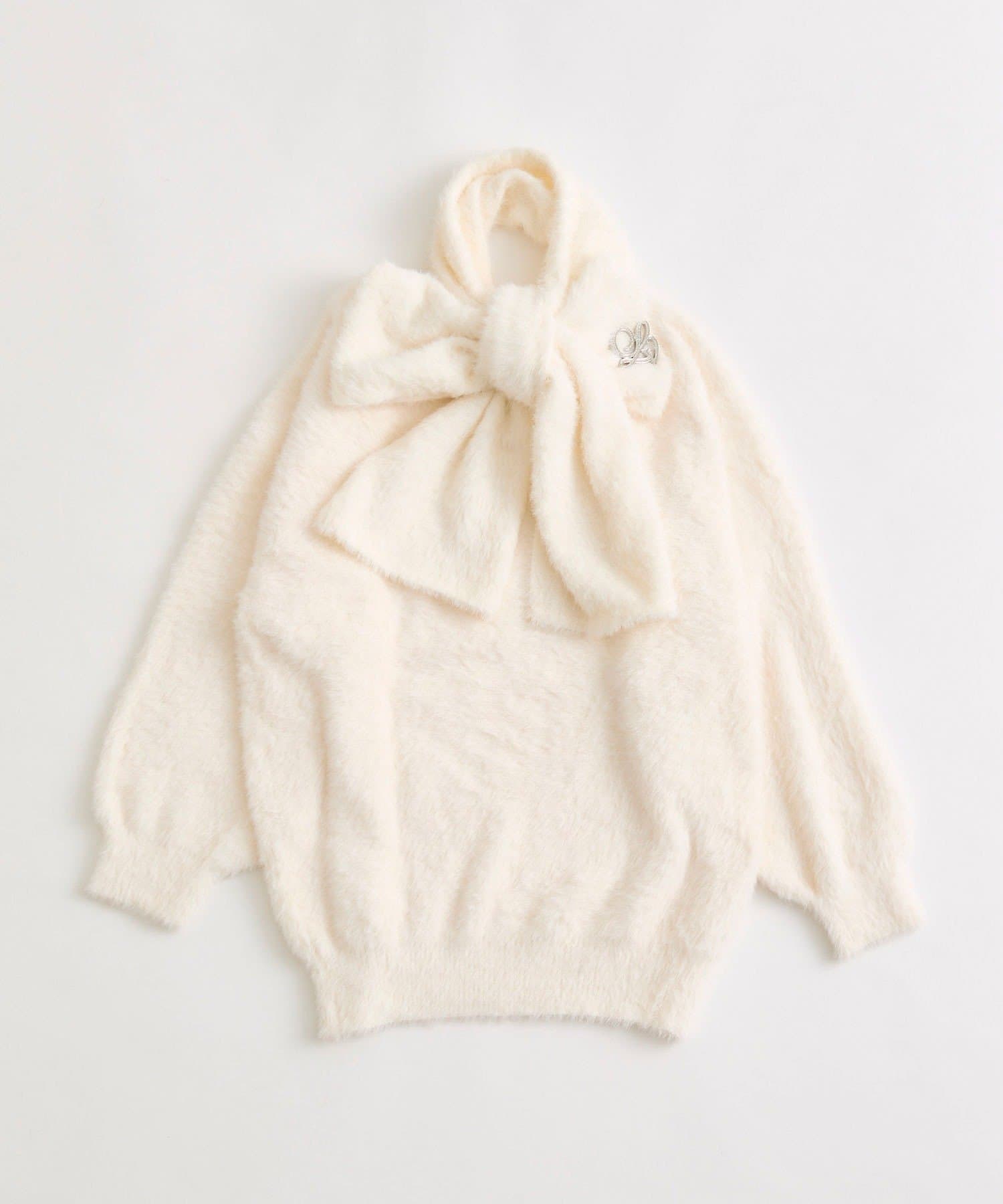 OLIVE des OLIVE(オリーブ デ オリーブ) Twinkleマフラー付きニットワンピ
