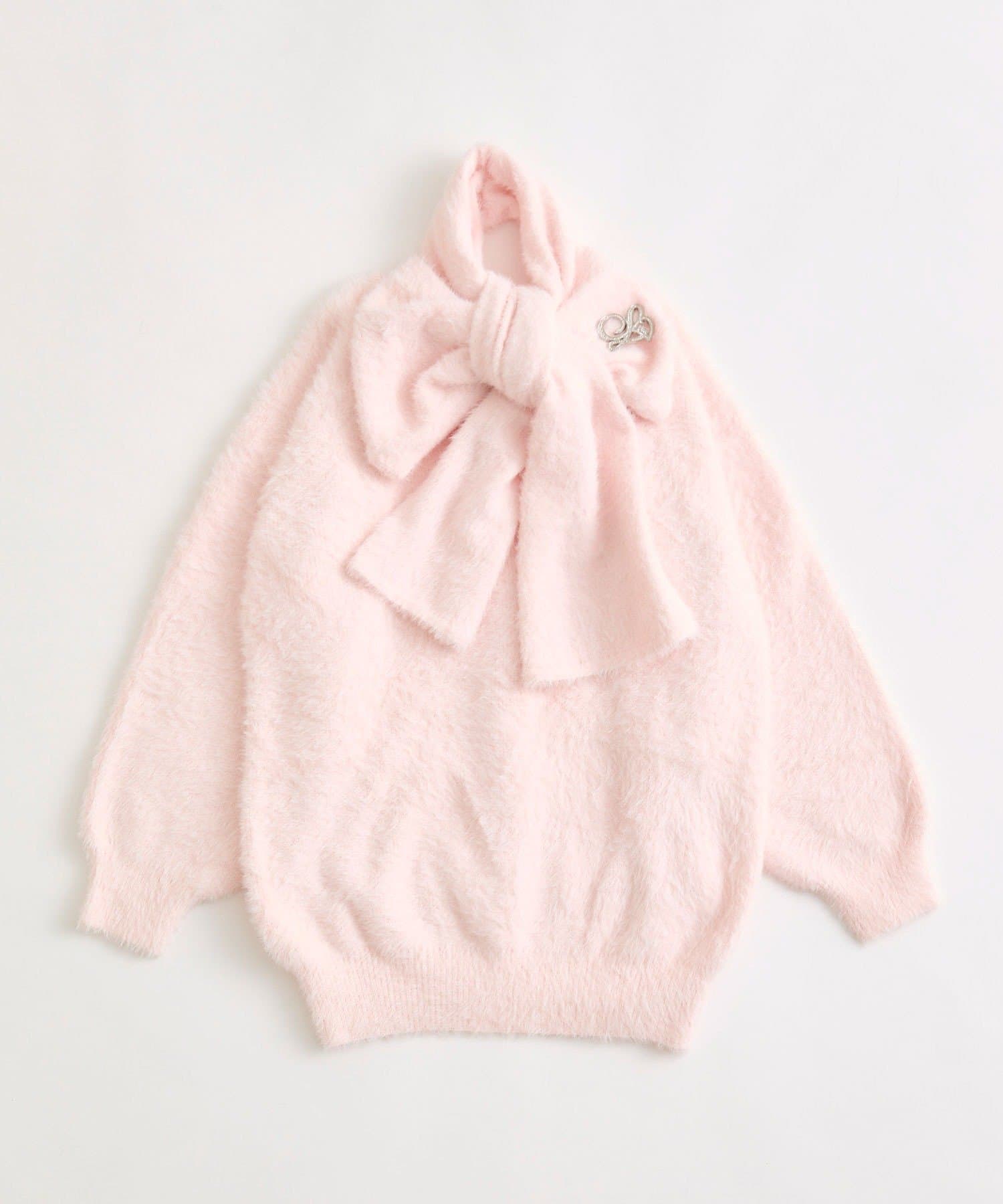 OLIVE des OLIVE(オリーブ デ オリーブ) Twinkleマフラー付きニットワンピ