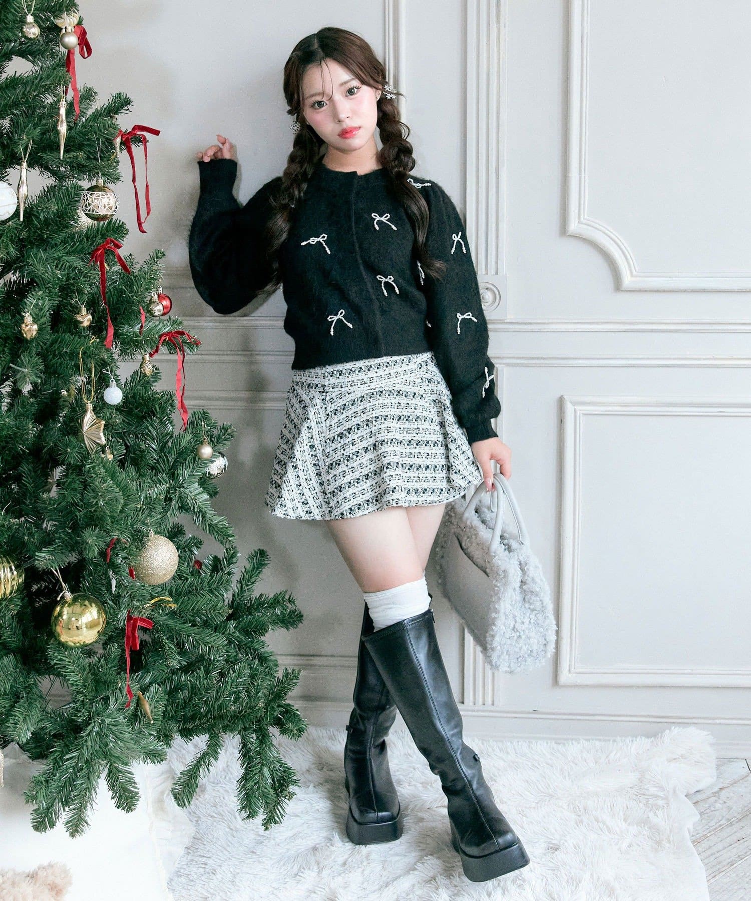 OLIVE des OLIVE(オリーブ デ オリーブ) 【TwinkleCollection】リボンニット