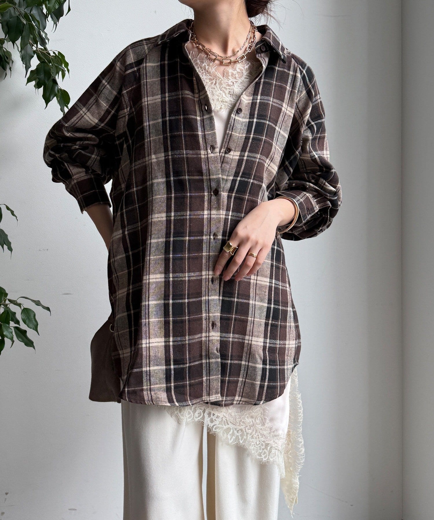 DOUDOU(ドゥドゥ) 【WEB限定】チェックシャツ