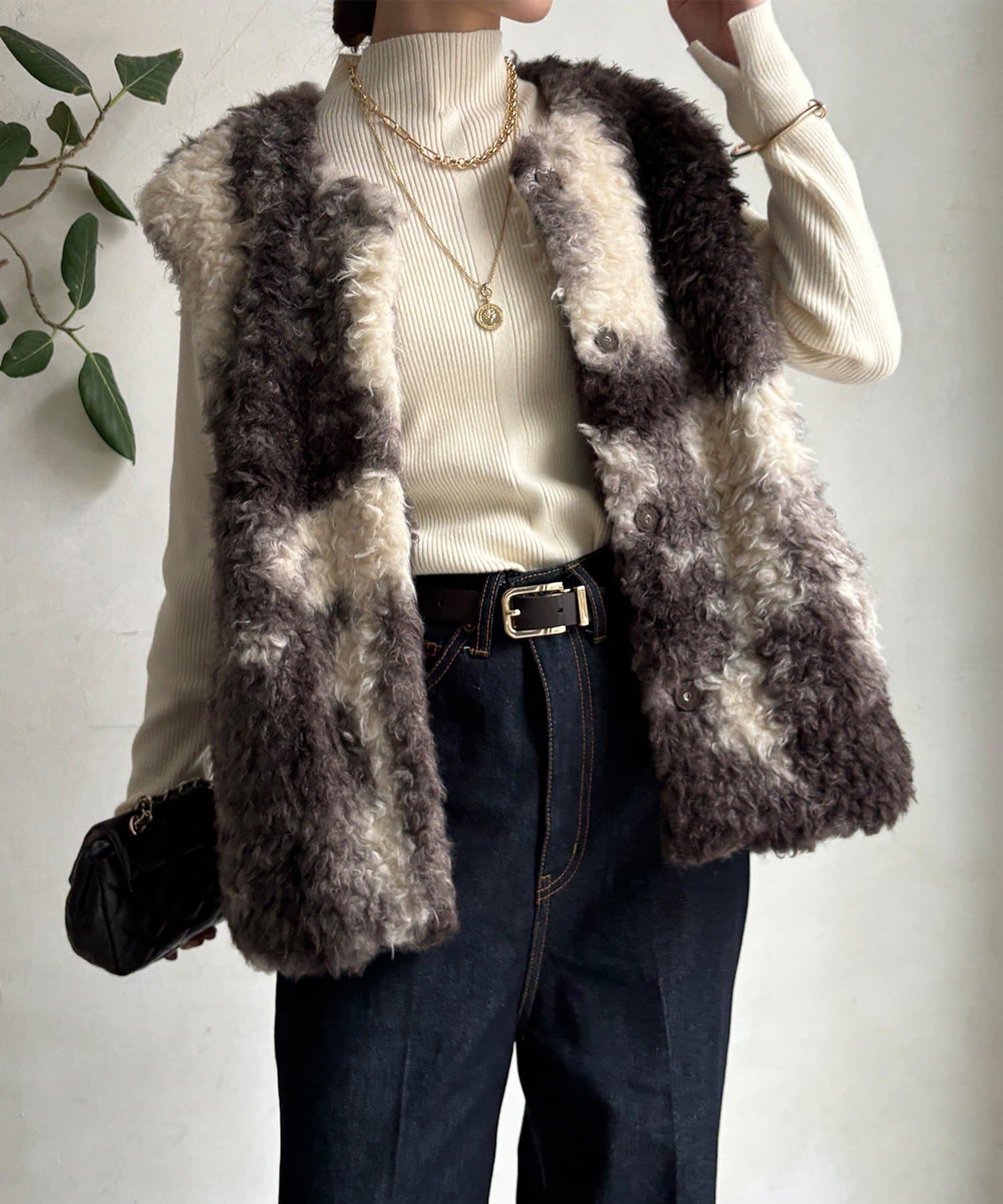 DOUDOU(ドゥドゥ) 【WEB限定】プードルファーグラデーションベスト