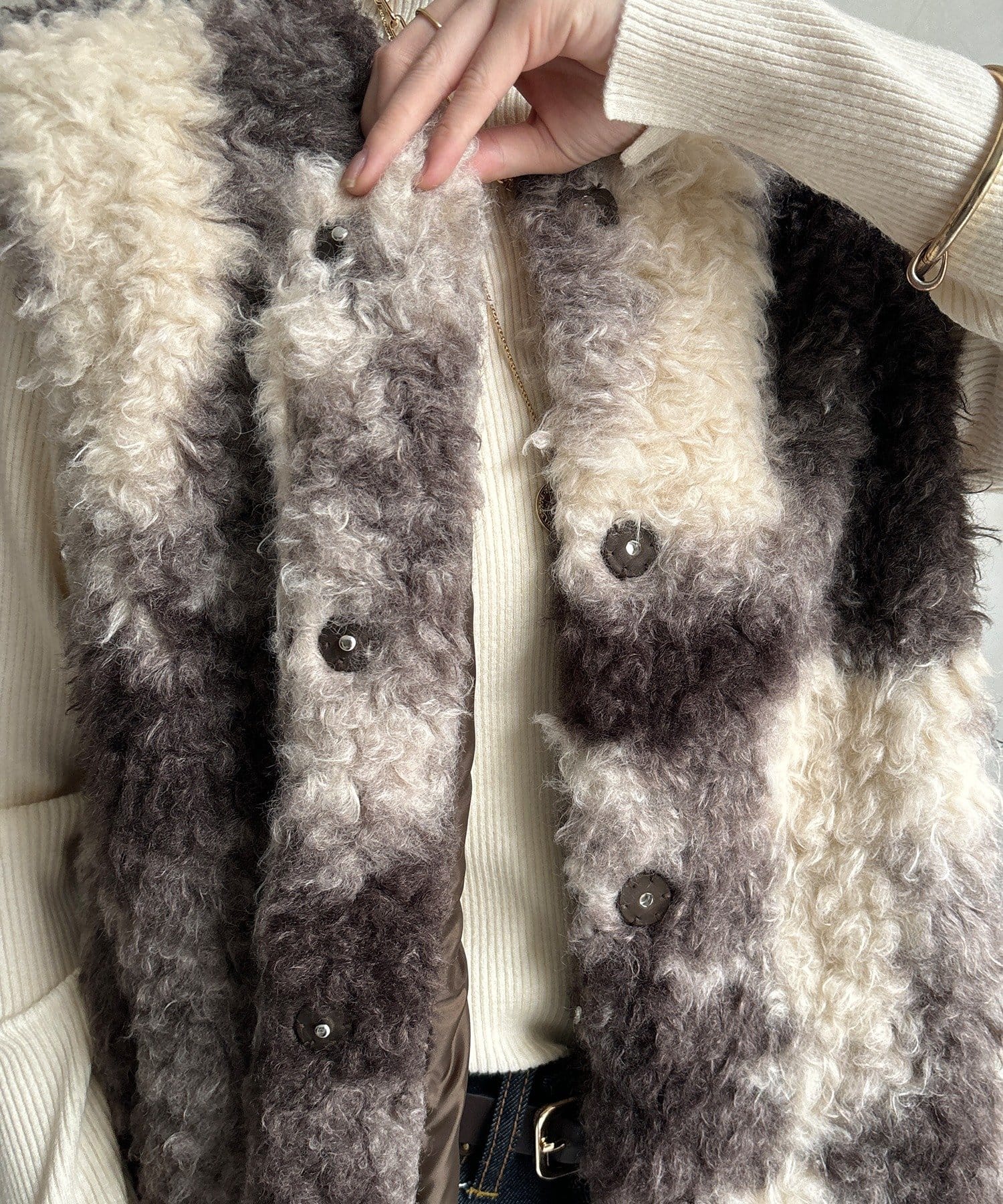 DOUDOU(ドゥドゥ) 【WEB限定】プードルファーグラデーションベスト