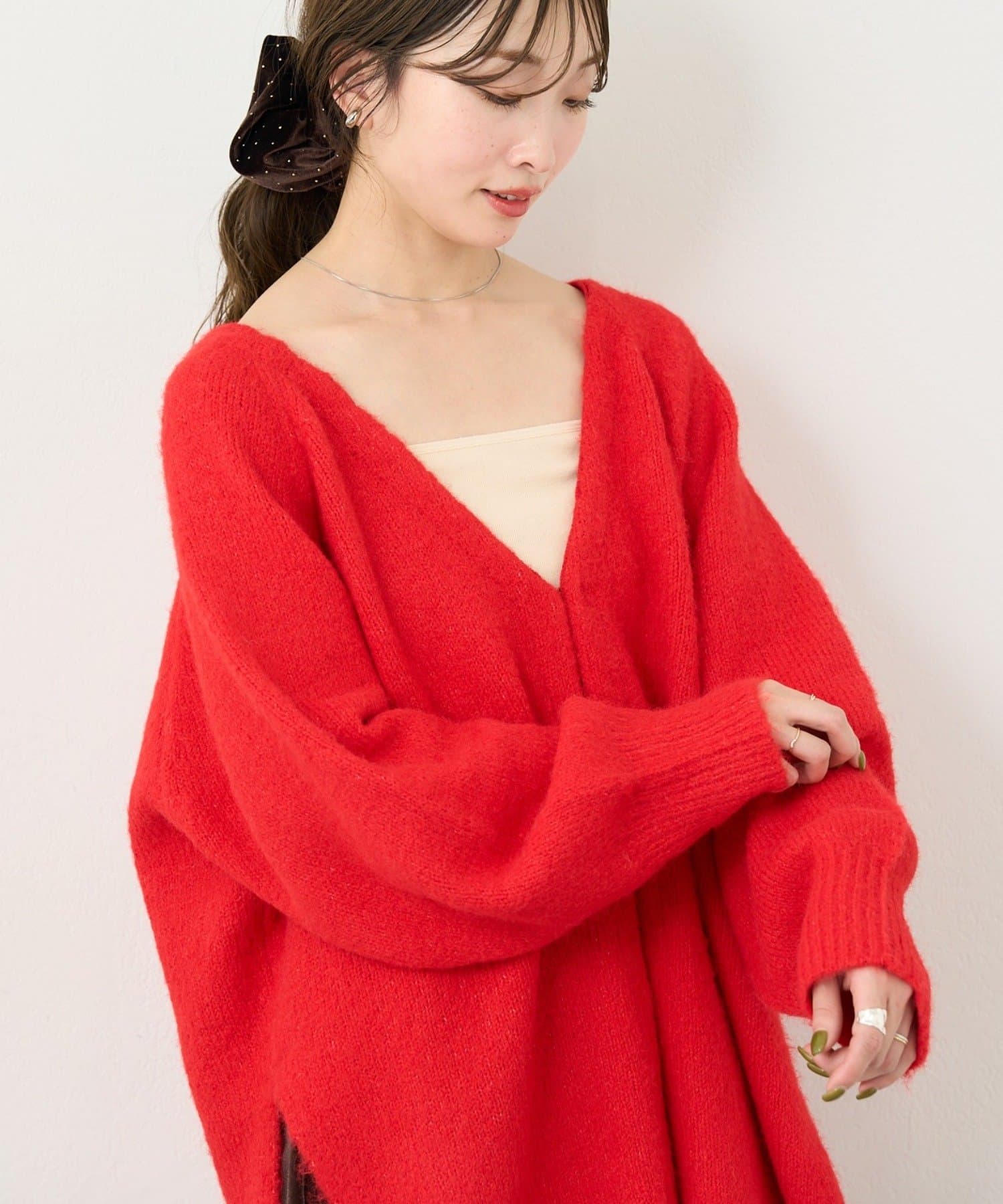 Kastane(カスタネ) 【5色展開/前後2WAY】B ニットオーバーカーディガン