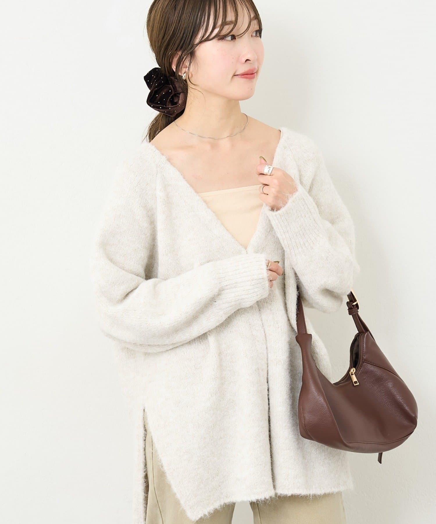 Kastane(カスタネ) 【5色展開/前後2WAY】B ニットオーバーカーディガン