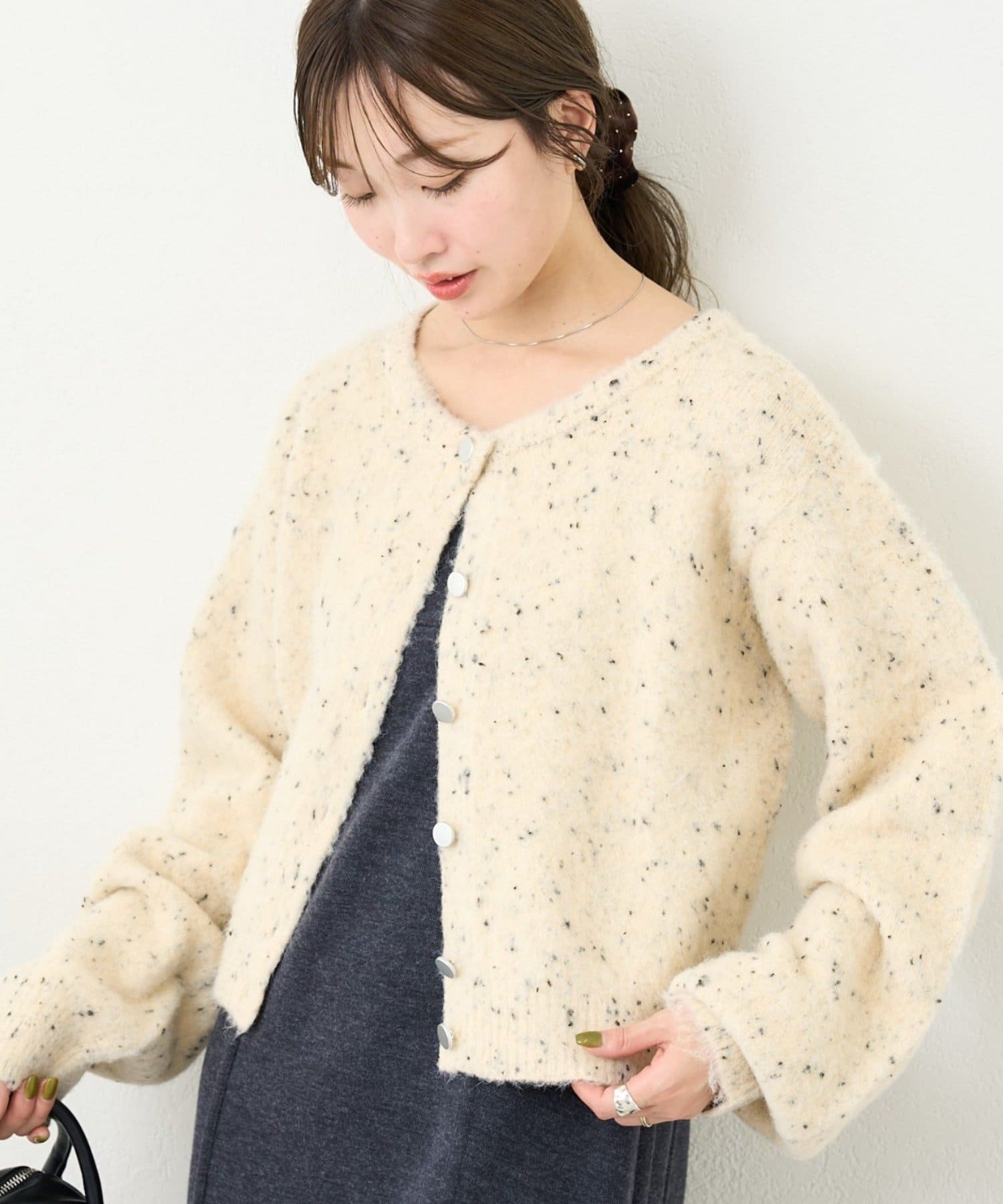 Kastane(カスタネ) B ネップニットカーディガン