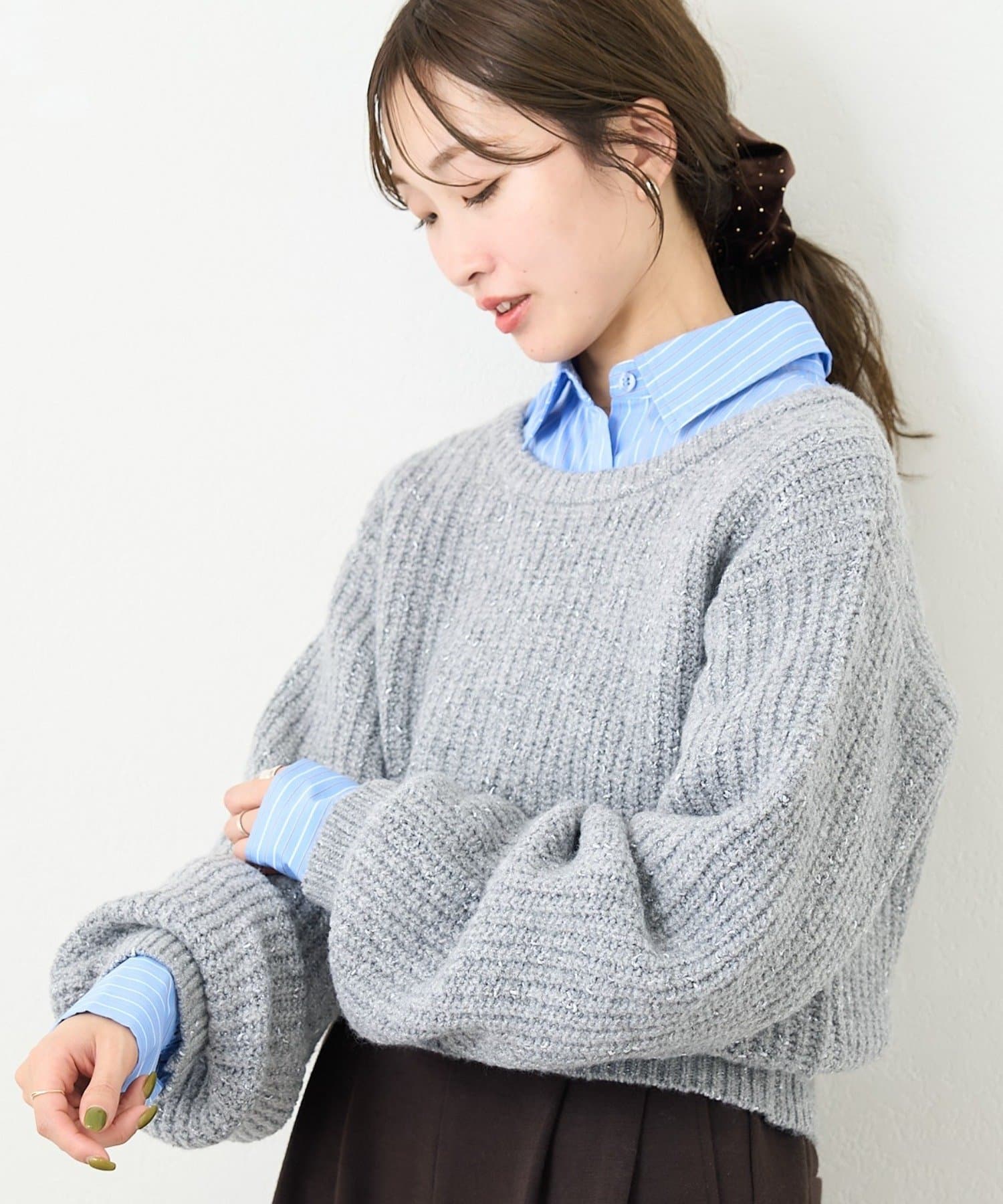 Kastane(カスタネ) 【前後2WAY】B ラメバックスリットプルオーバー