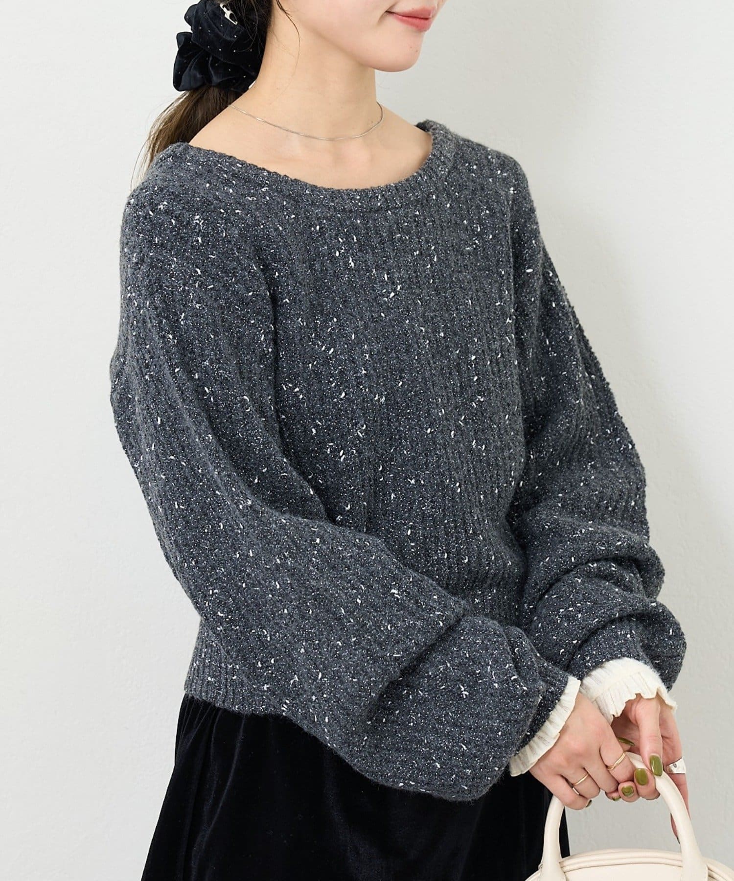 Kastane(カスタネ) 【前後2WAY】B ラメバックスリットプルオーバー