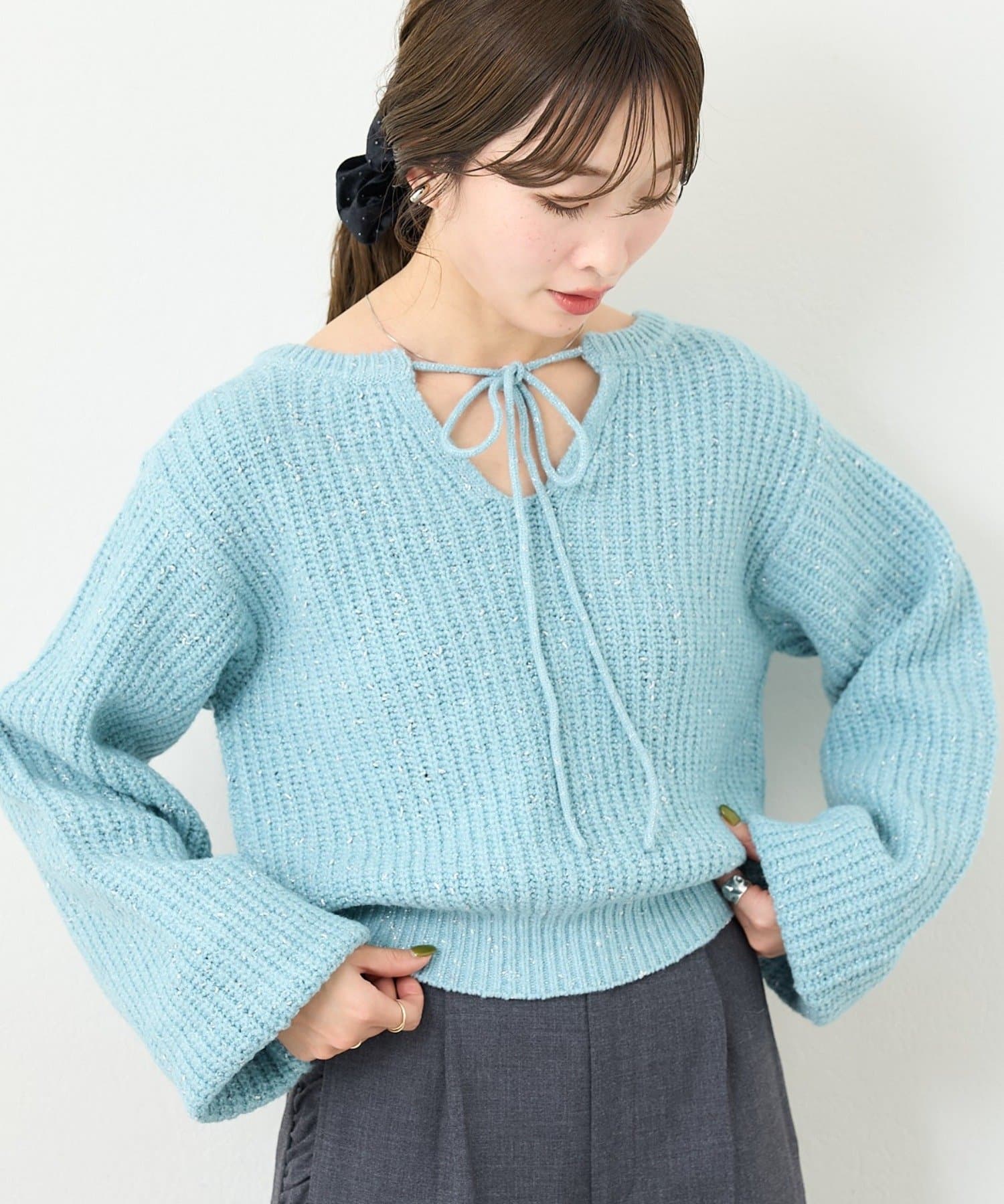 Kastane(カスタネ) 【前後2WAY】B ラメバックスリットプルオーバー