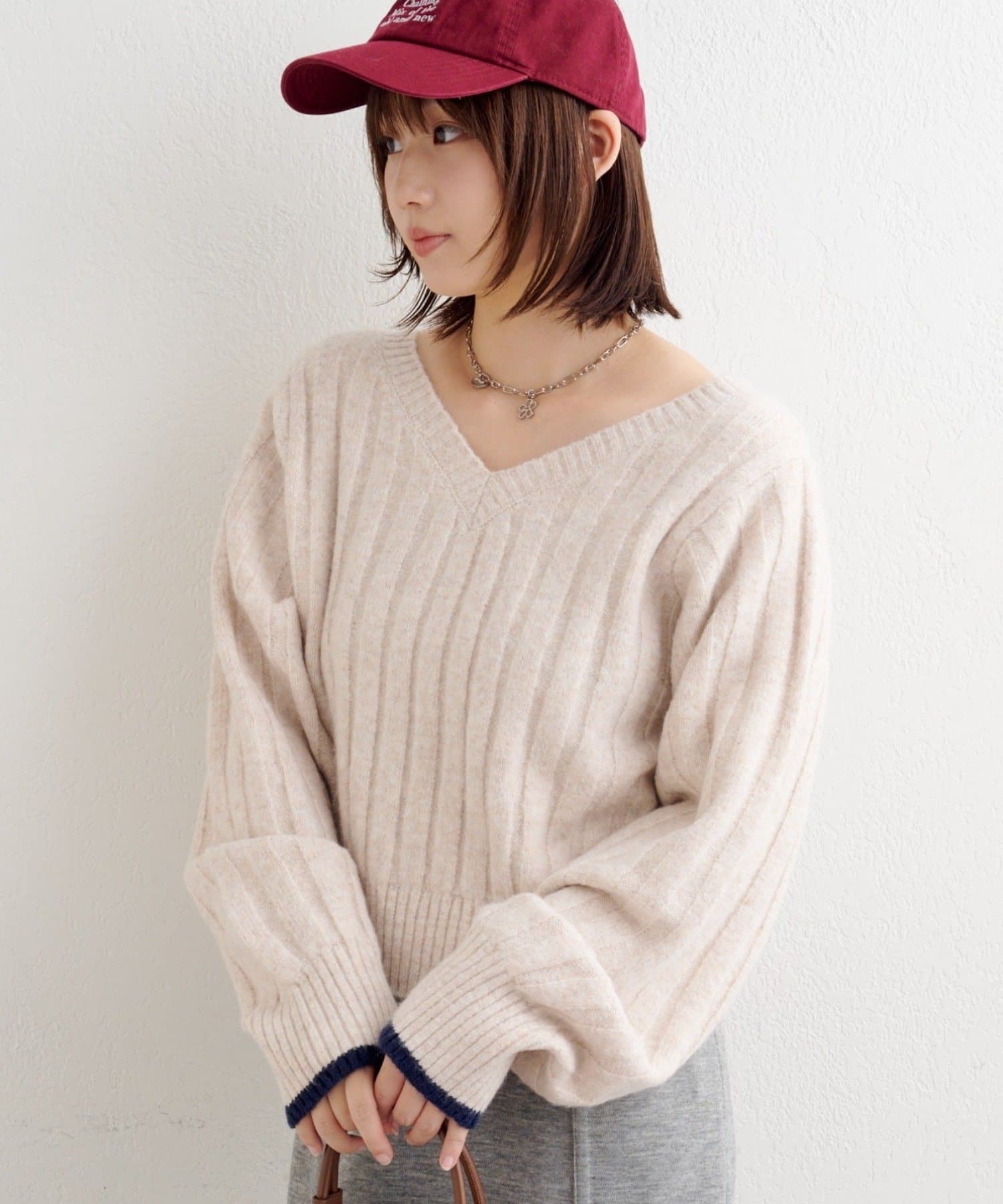 Kastane(カスタネ) B ワイドリブニットプルオーバー
