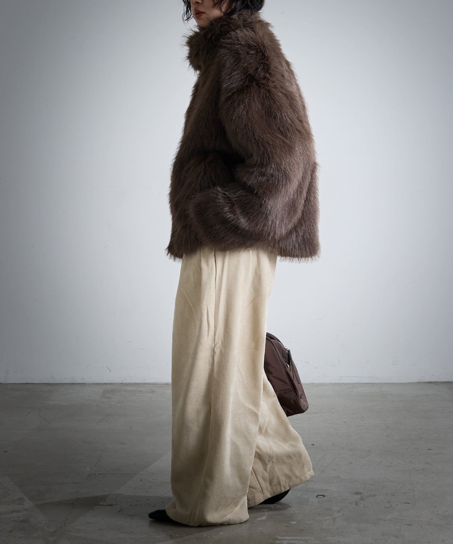 -goocy-(グーシー) フェイクファージップジャケット