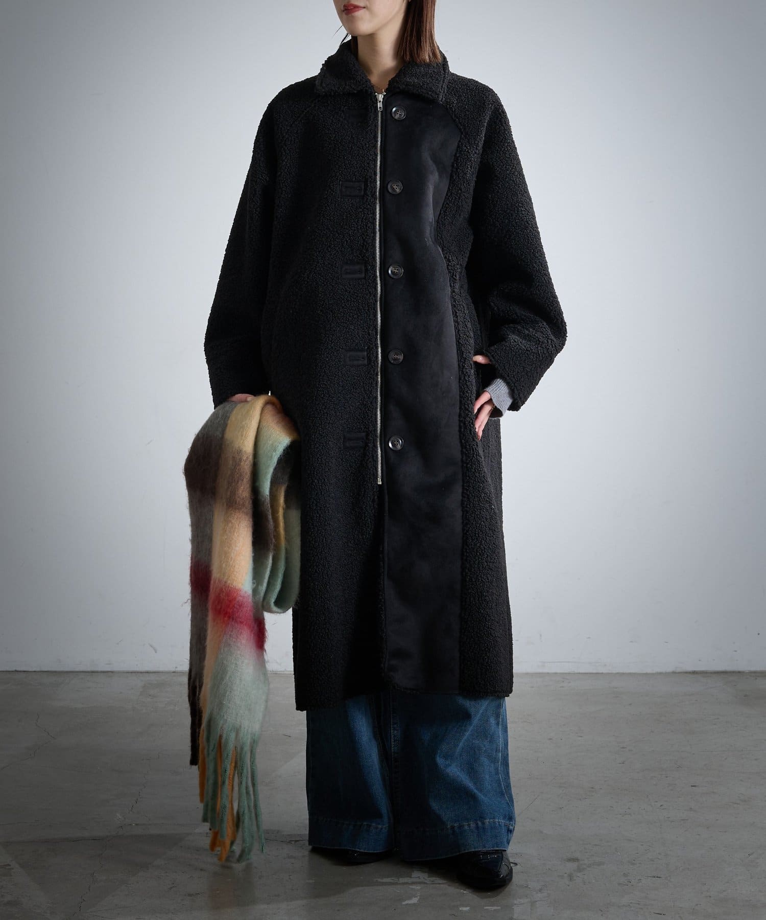 -goocy-(グーシー) フェイクムートンステンカラーコート