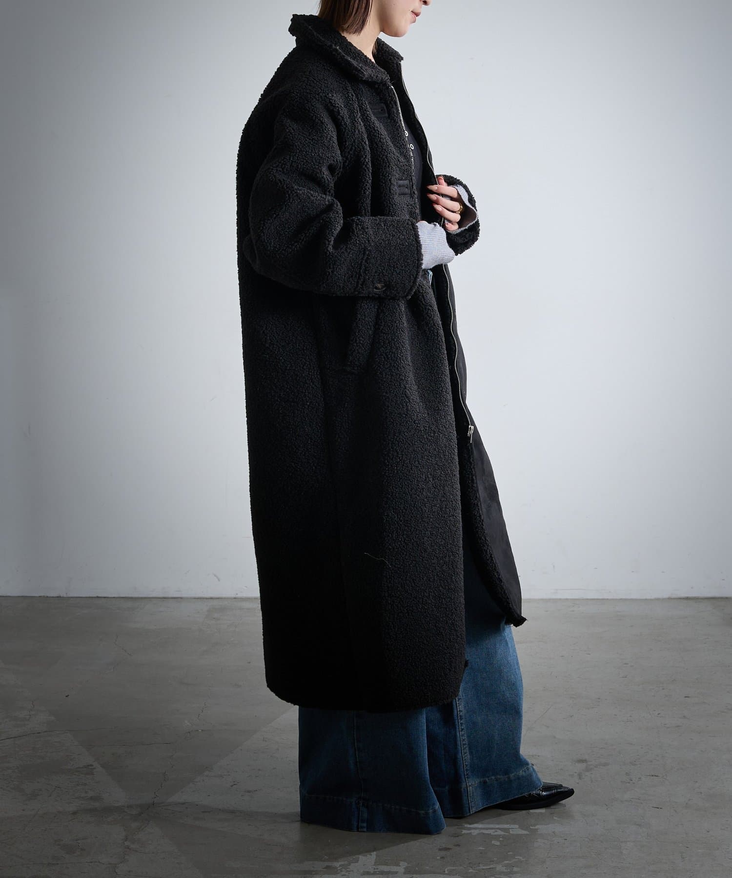 -goocy-(グーシー) フェイクムートンステンカラーコート