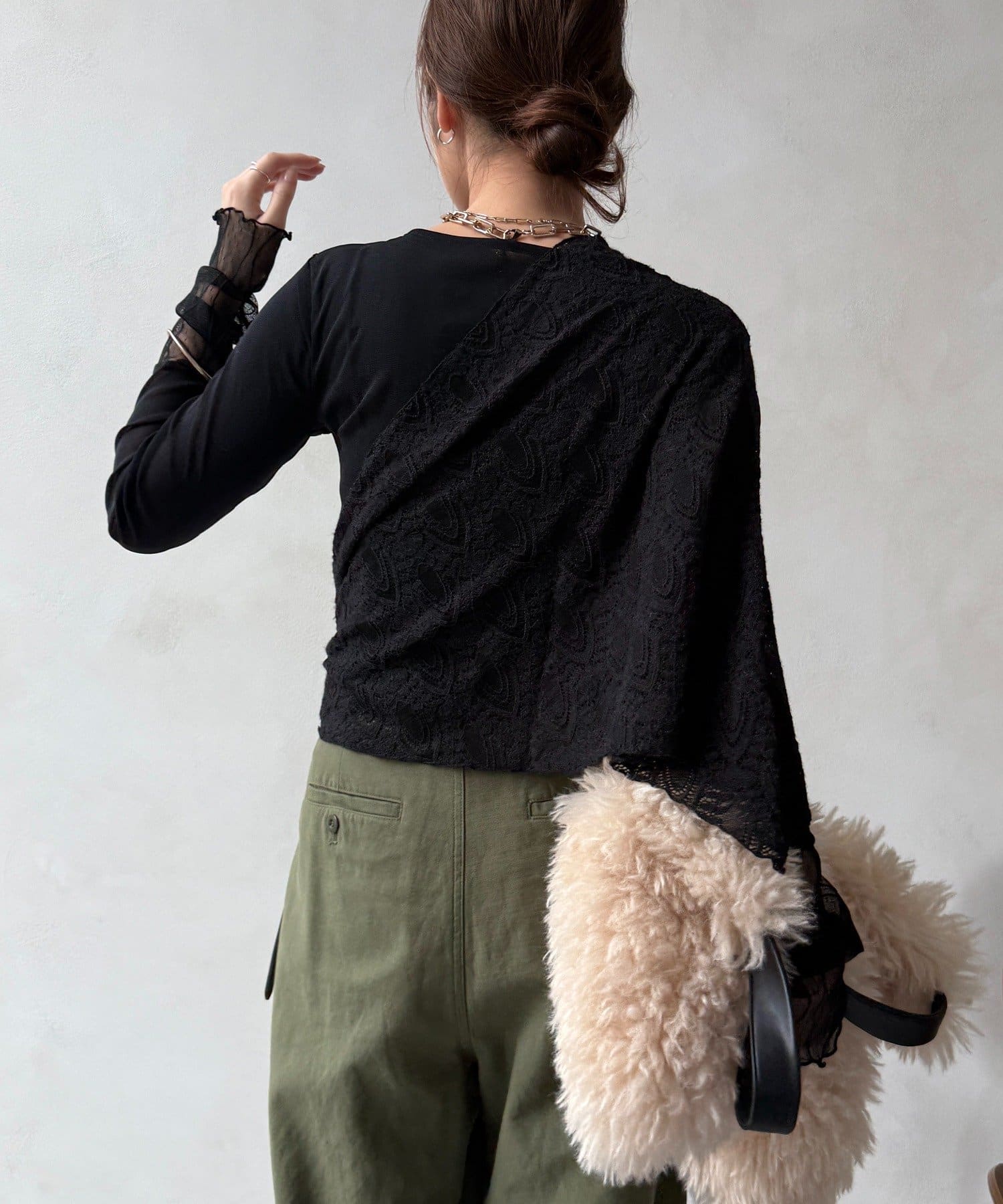 DOUDOU(ドゥドゥ) レースチュール切替シアーTEE