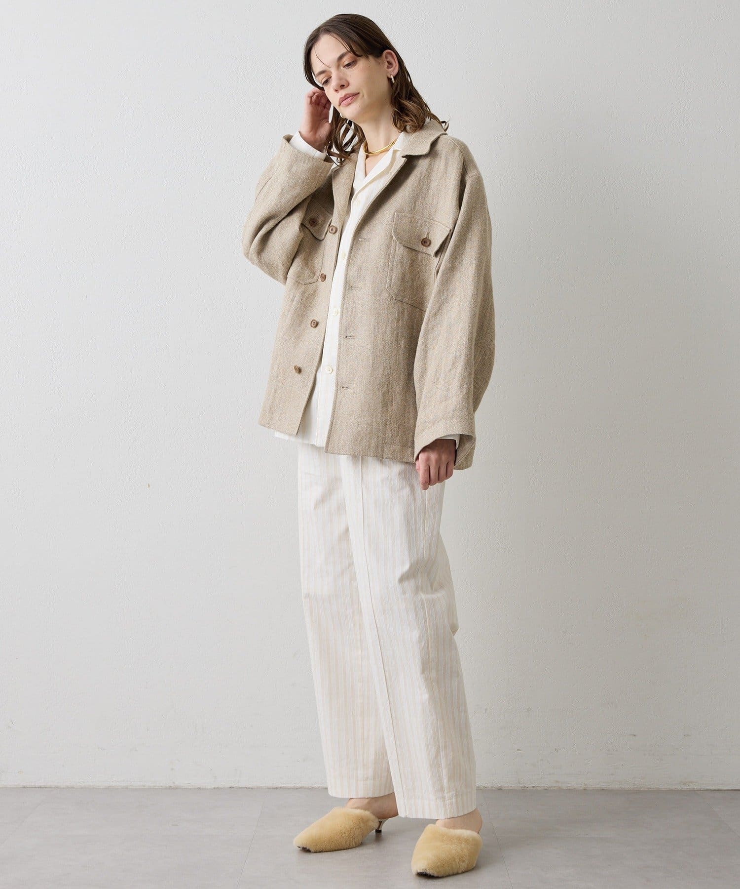 Drawing Numbers(ドローイングナンバーズ) 《セットアップ対応可》ドビーストライプパジャマパンツ