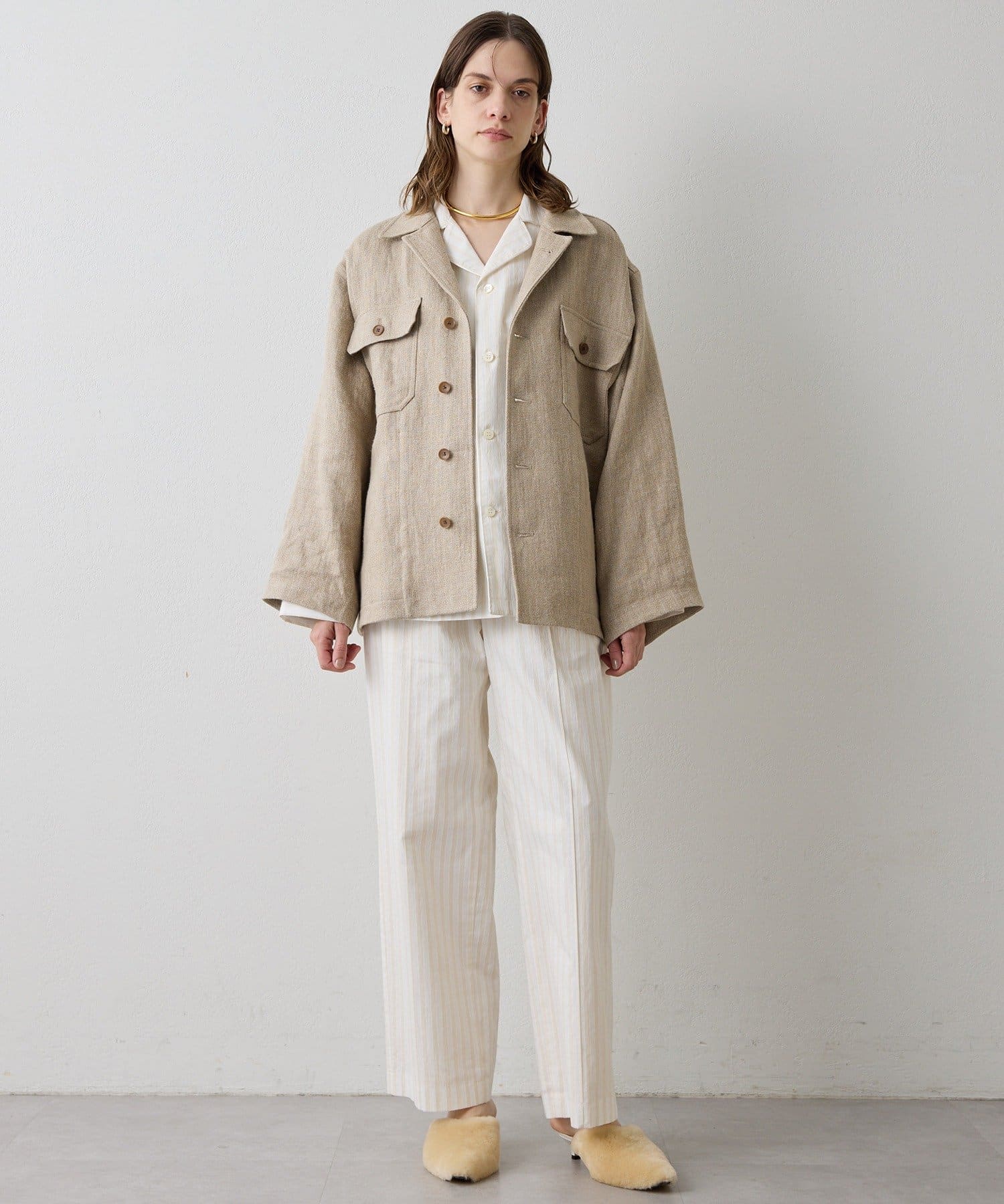 Drawing Numbers(ドローイングナンバーズ) 《セットアップ対応可》ドビーストライプパジャマパンツ