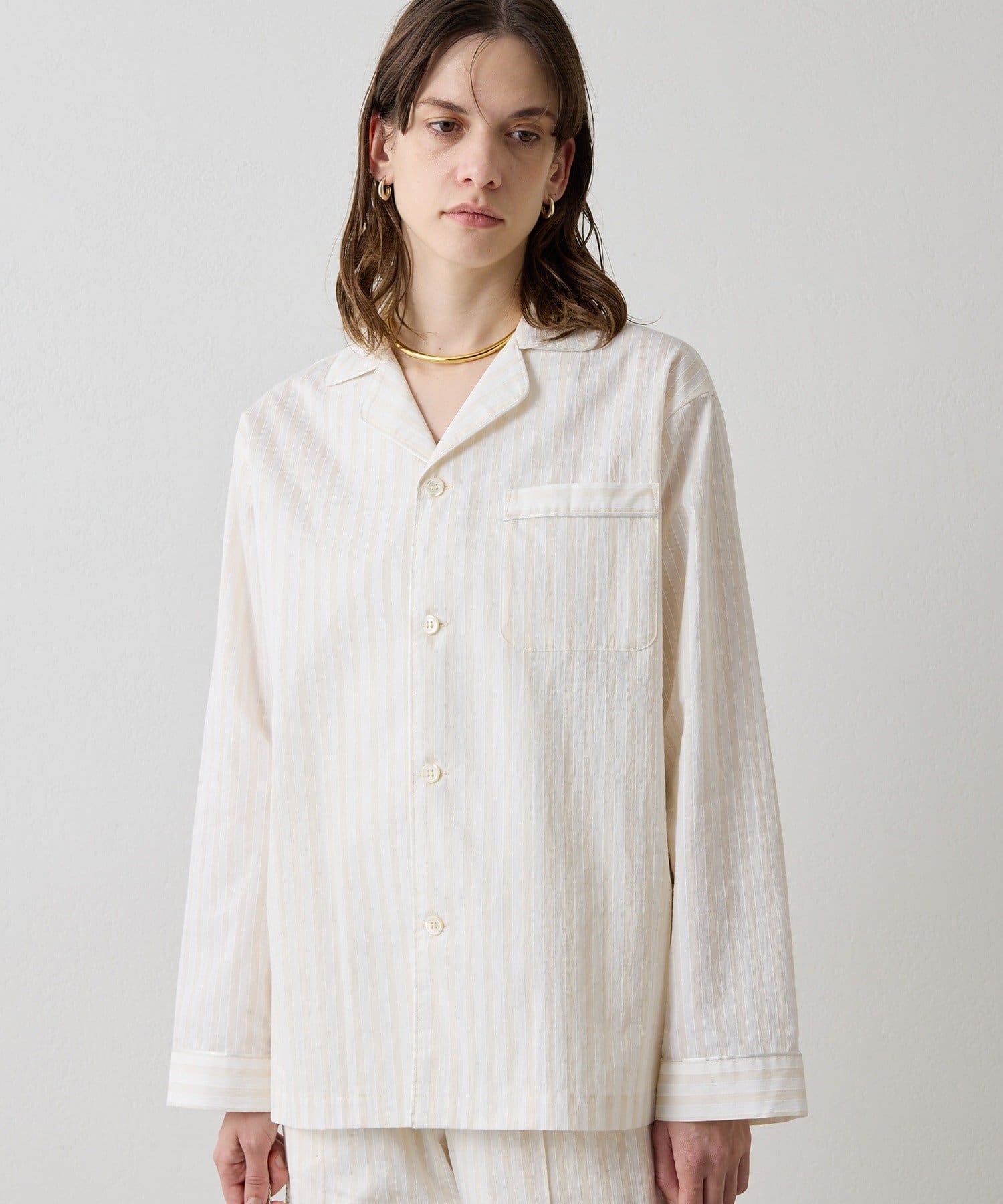 Drawing Numbers(ドローイングナンバーズ) 《セットアップ対応可》ドビーストライプパジャマシャツ