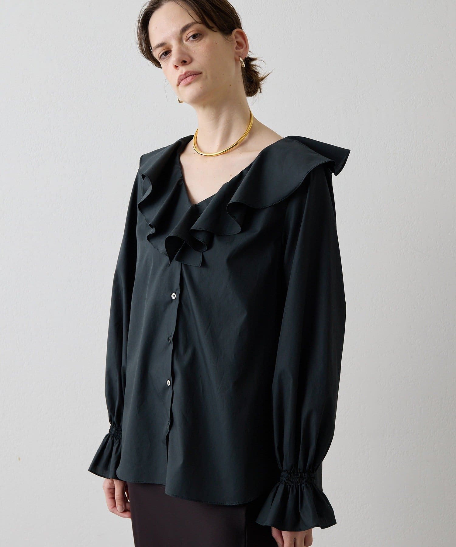 Drawing Numbers(ドローイングナンバーズ) コットンラッフルフリルブラウス