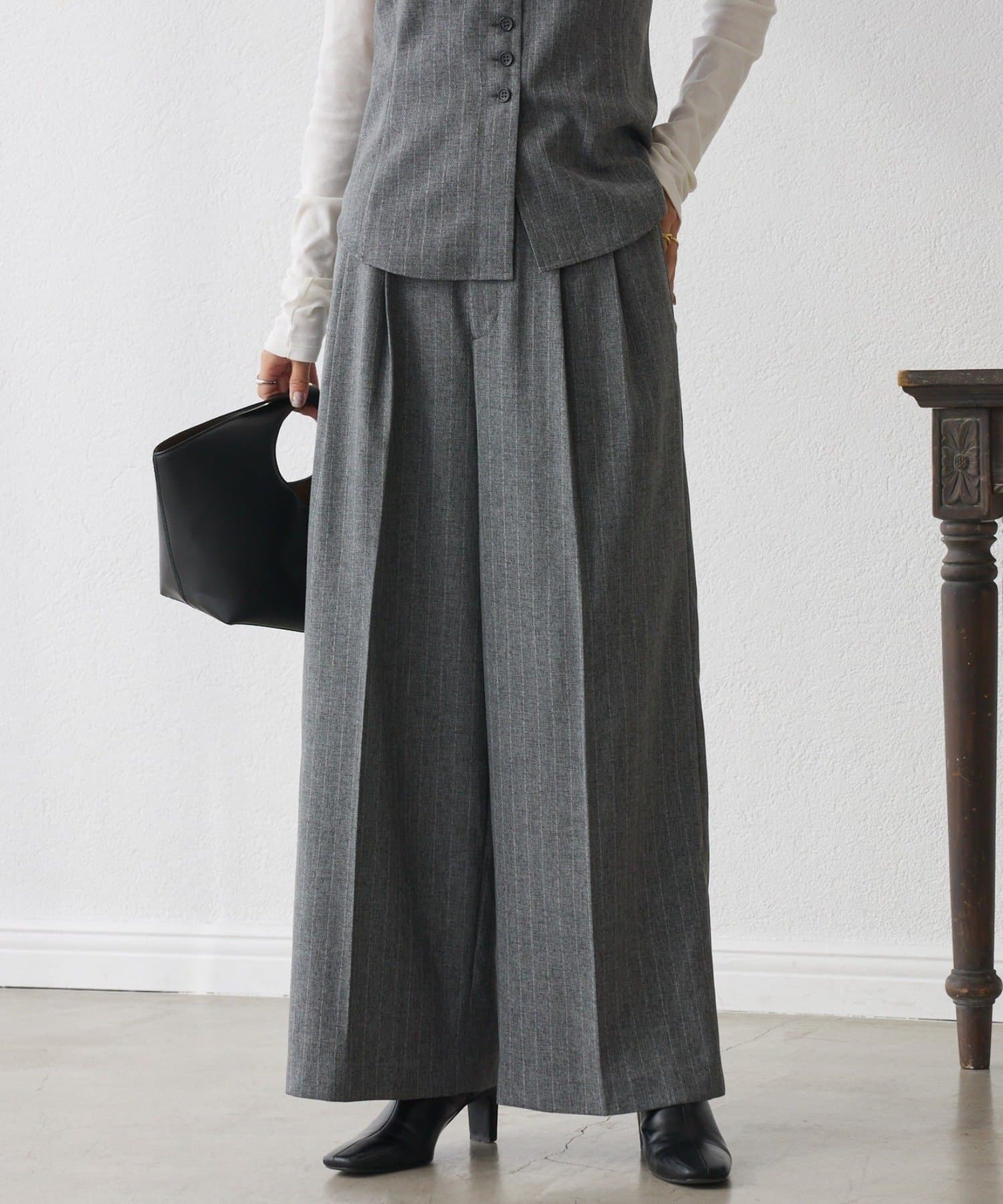 RIVE DROITE(リヴドロワ) 予約【セットアップ対応可】ウーリーツイル2タックパンツ