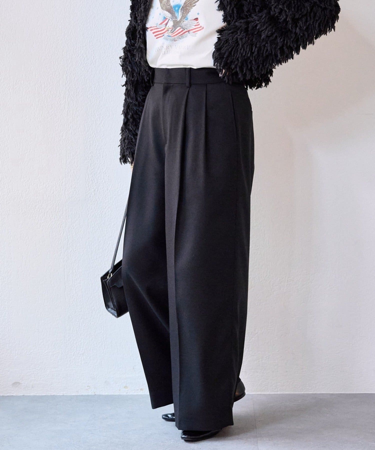 RIVE DROITE(リヴドロワ) 予約【セットアップ対応可】ウーリーツイル2タックパンツ