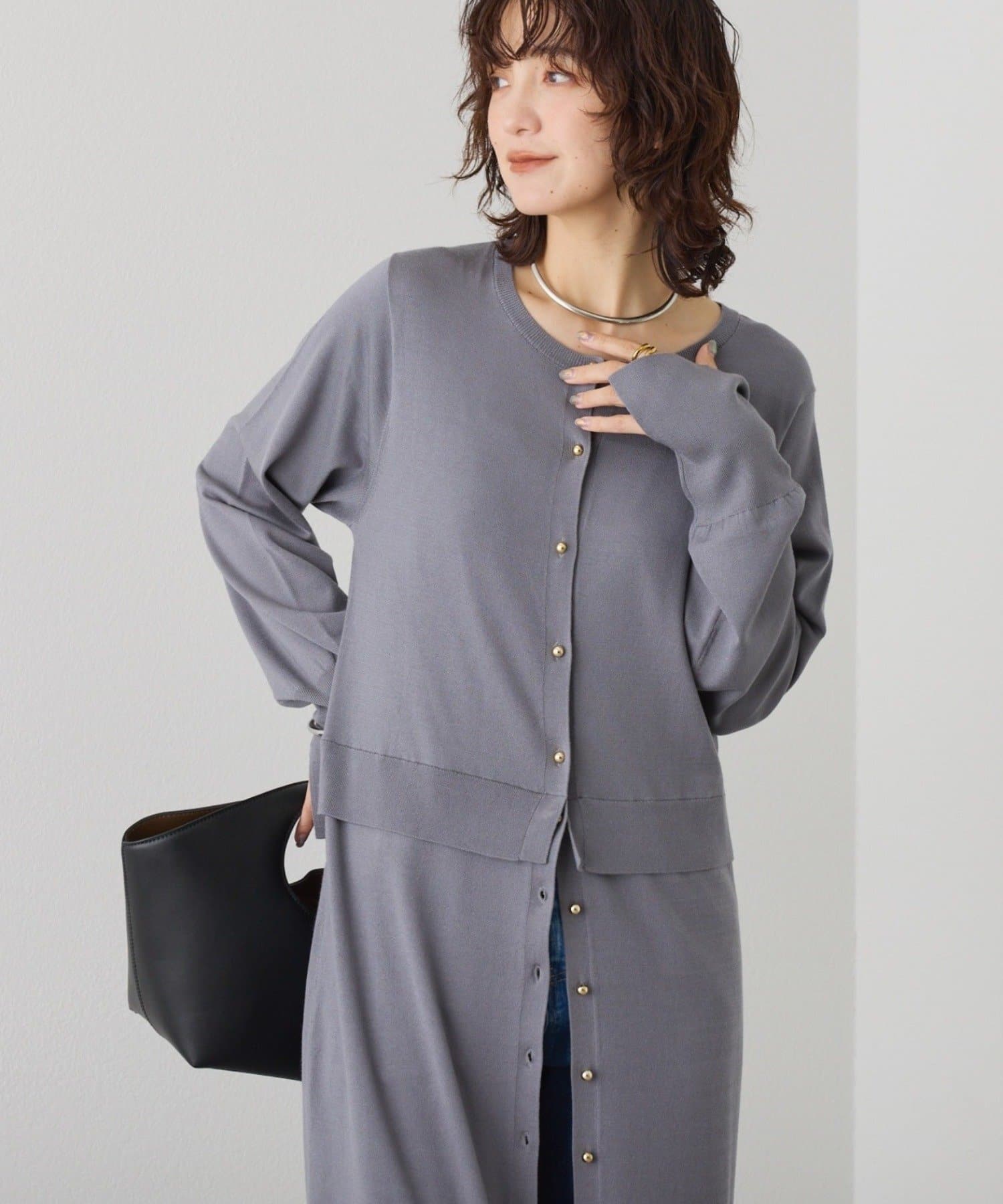 RIVE DROITE(リヴドロワ) 予約【羽織としても使える】レイヤードニットワンピース