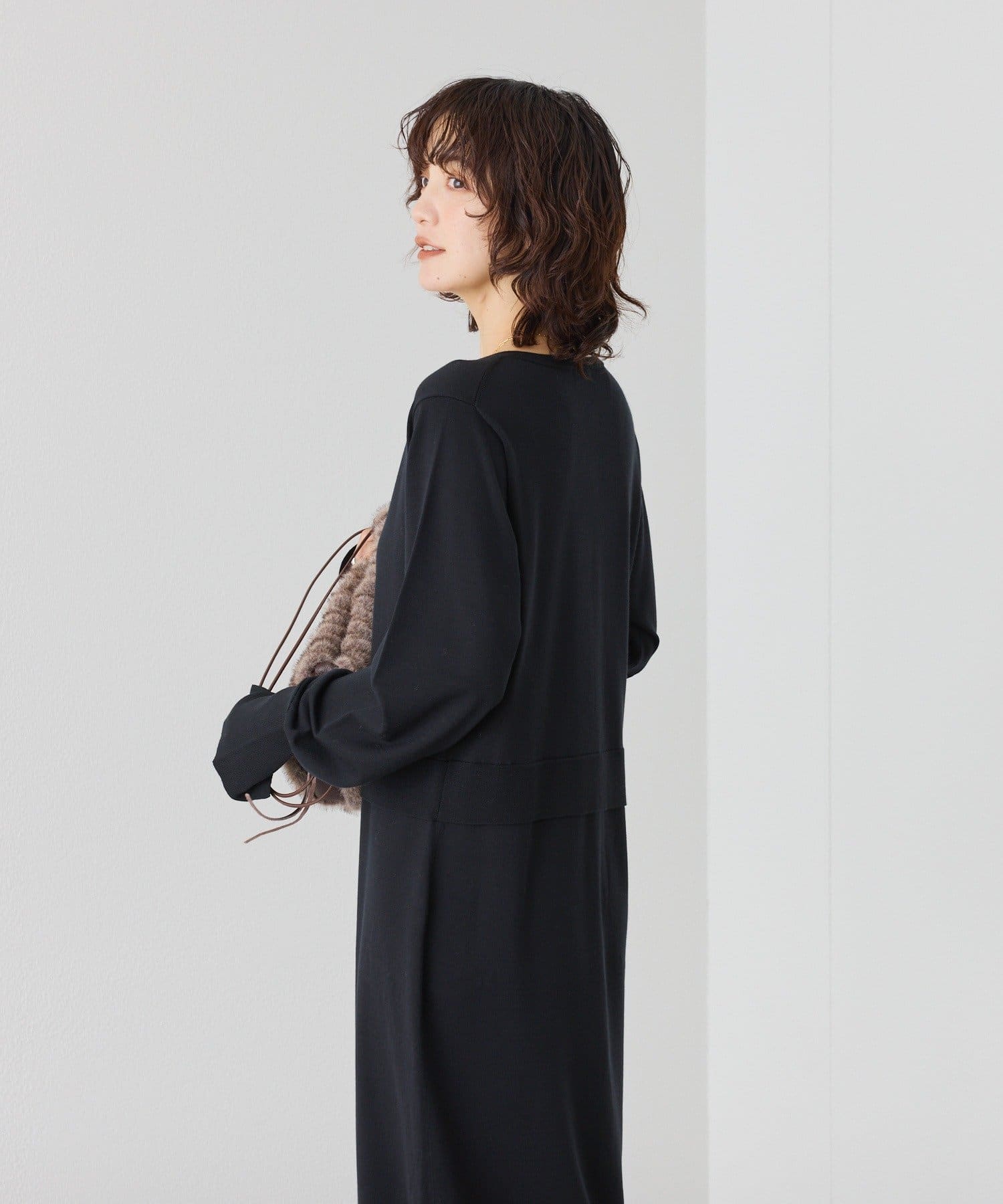 RIVE DROITE(リヴドロワ) 予約【羽織としても使える】レイヤードニットワンピース